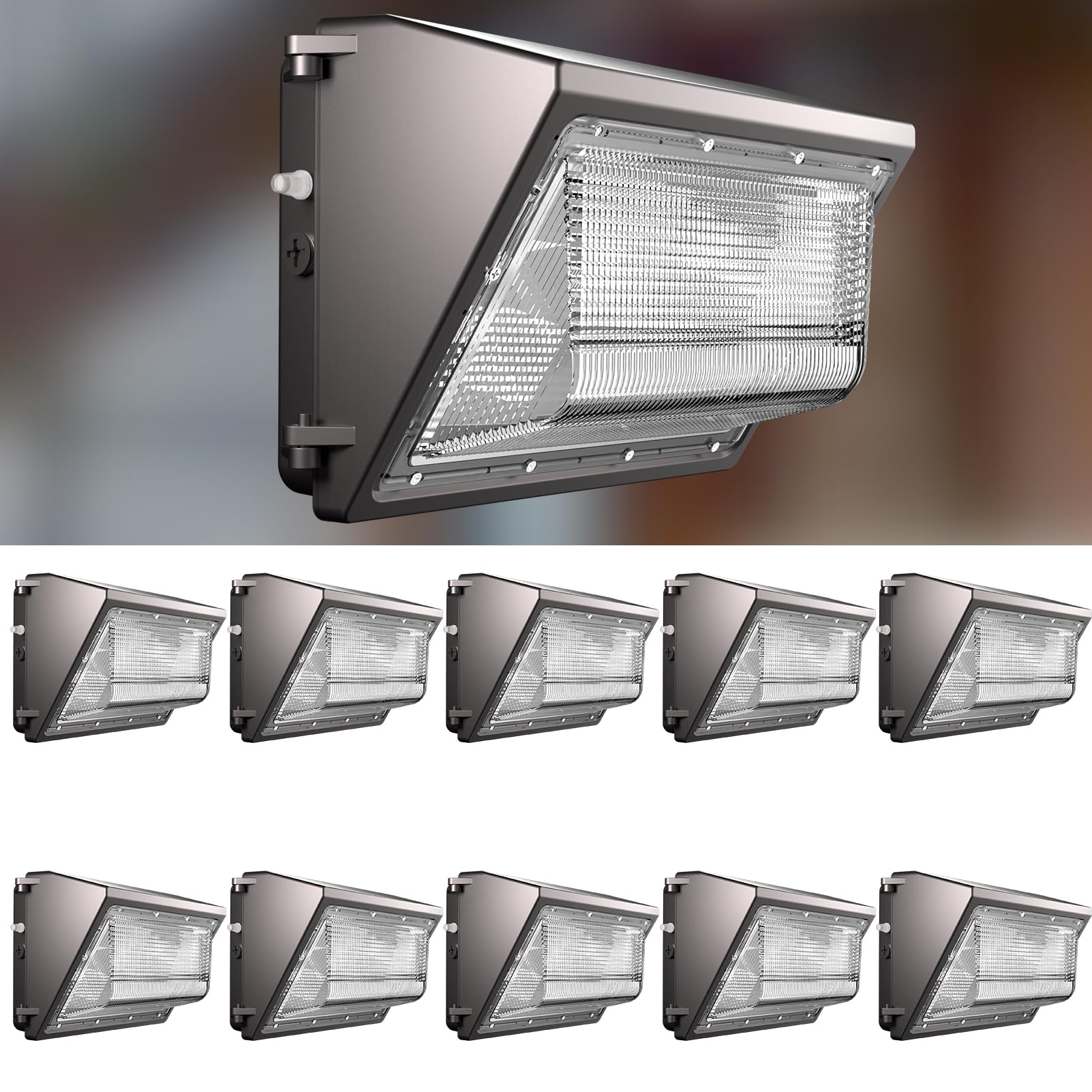 Lightdot 10Pack 120W Led Wall Pack Lights  100-277V Dusk To Dawn Photocell  18000Lm(150Lm/W) 5000K Ip65 Wall Mount Outdoor Exterior Lighting  Energy Saving  Etl | 5-Year Warranty(Height:8-18Ft)