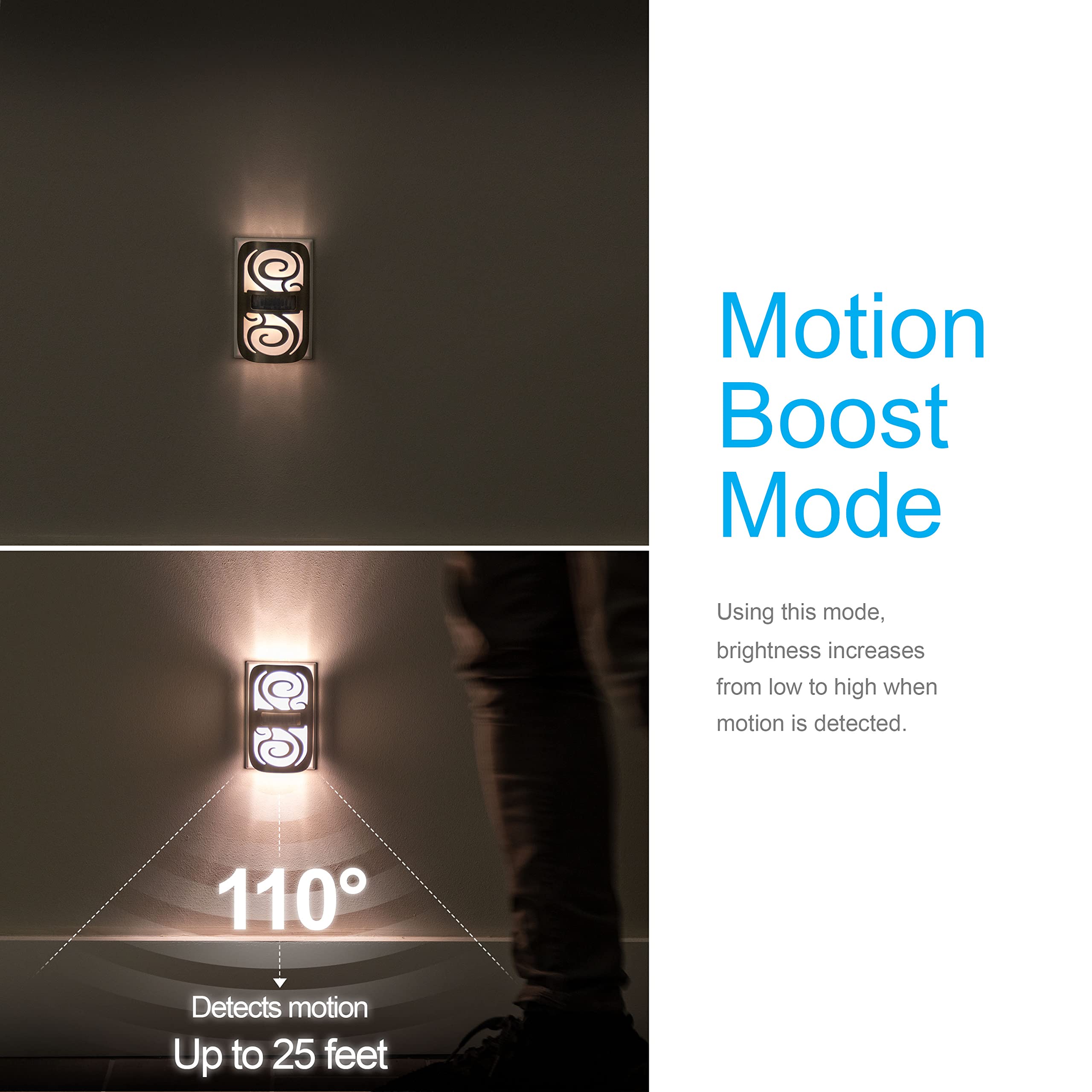 GE Home Electrical LED Motion Sensor Night Light, Dusk-to-Dawn, Energy Efficient, Bronze Swirl, Ideal for Bedroom, Bathroom, Hallway