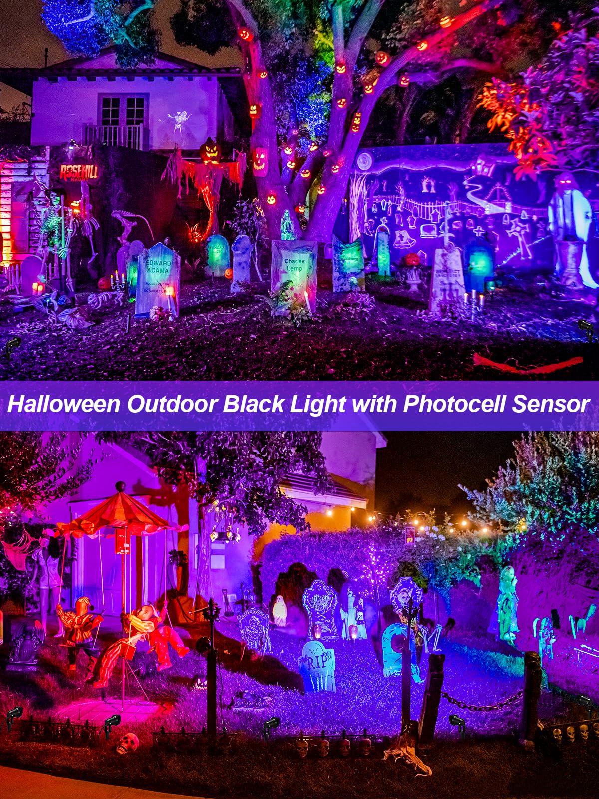 Doreio 15W Blacklight Spotlight Led - Outdoor Dusk To Dawn Lighting For Parties & Body Paint