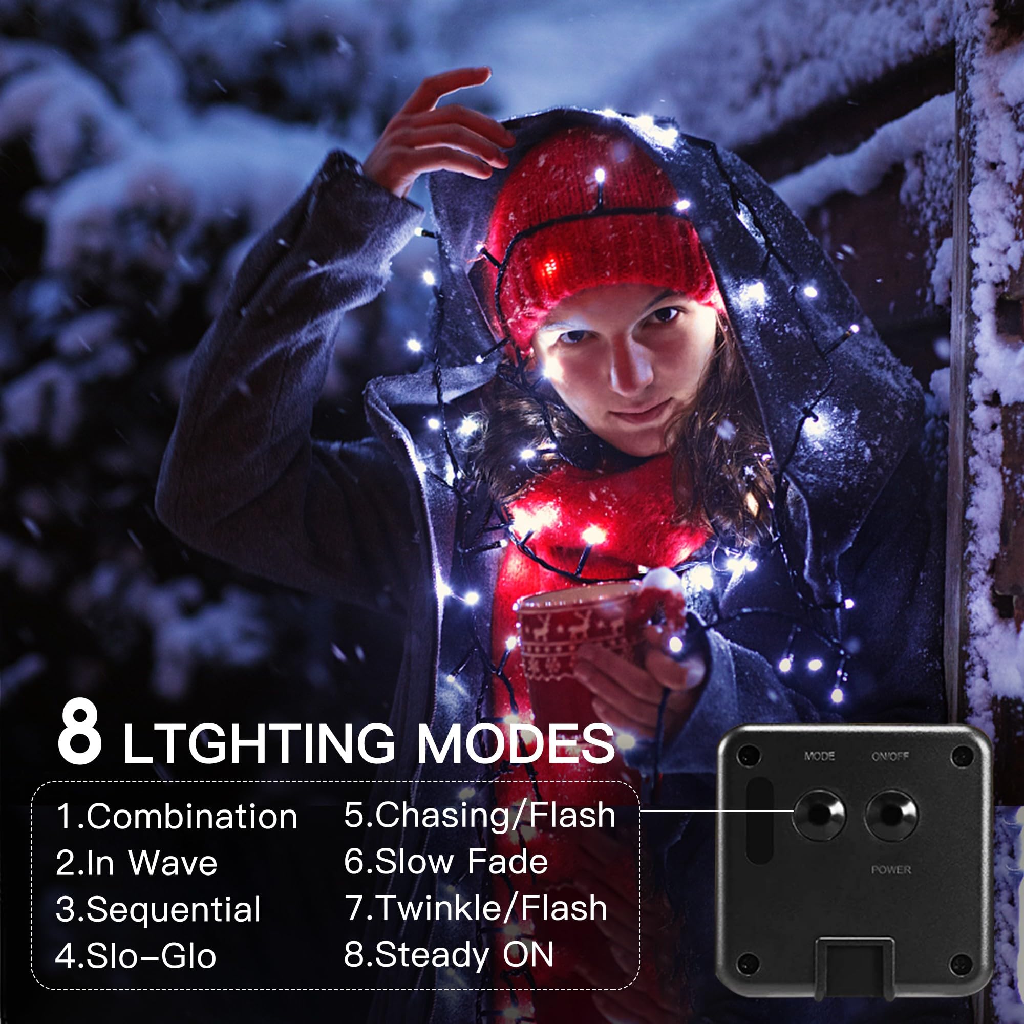 Vimorg Solar String Lights Outdoor, 2 Pack 170FT 480 LED Waterproof Solar Christmas Lights with 8 Lighting Modes for Tree Xmas D