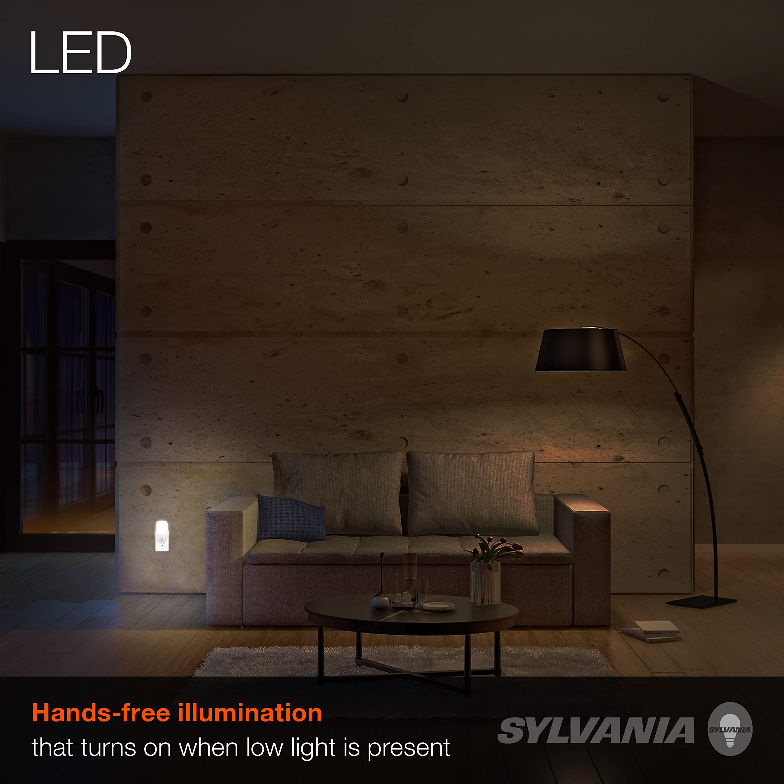 LEDVANCE SYLVANIA Mini Automatic Plug-In Night Light, Motion Activated, Soft White 2700K, 1 Pack, Model 64988