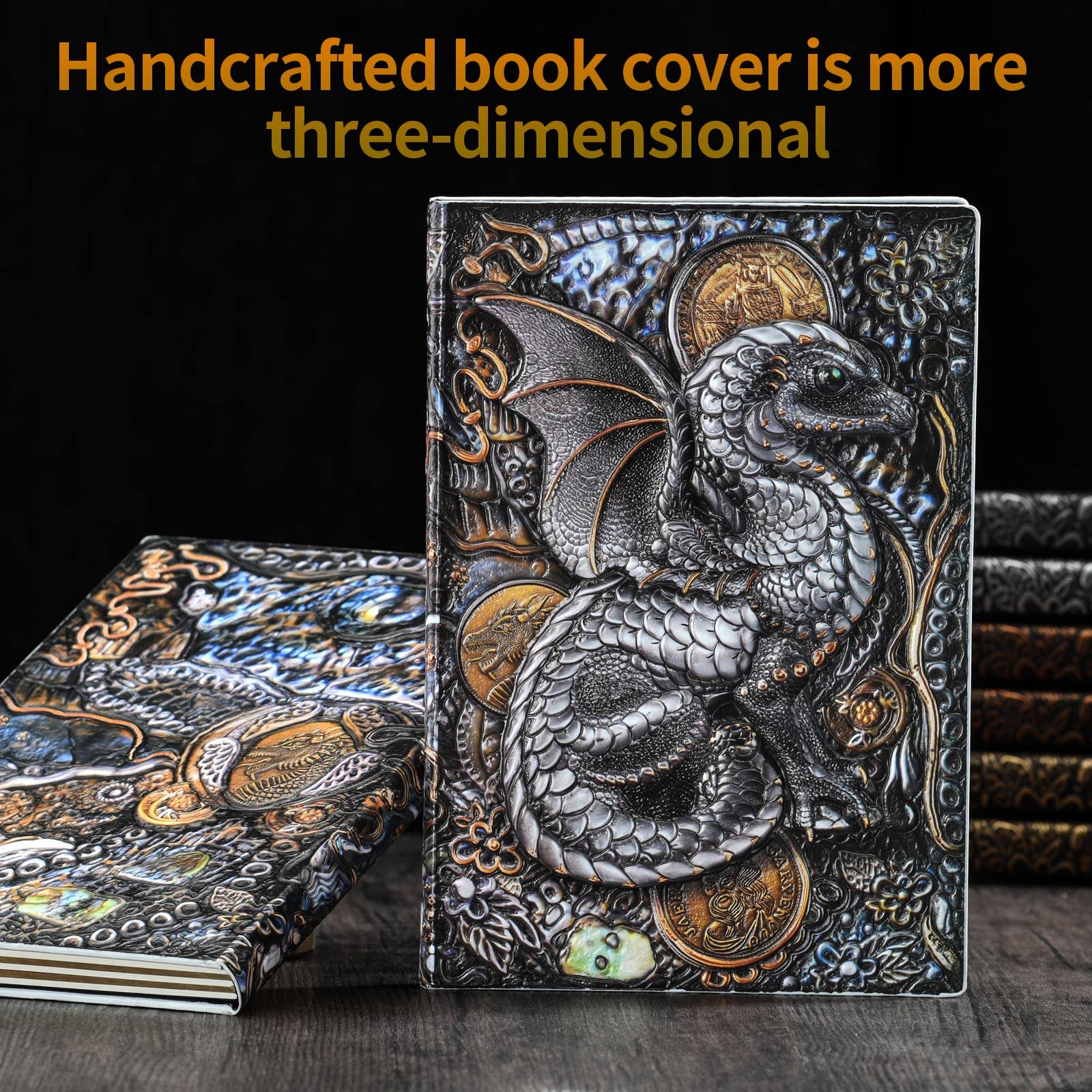 Qxmgcbok Folding Book Lamp Dragon Night Light, Portable Bedside Light (3 Colors) - Gift For Readers & Teens