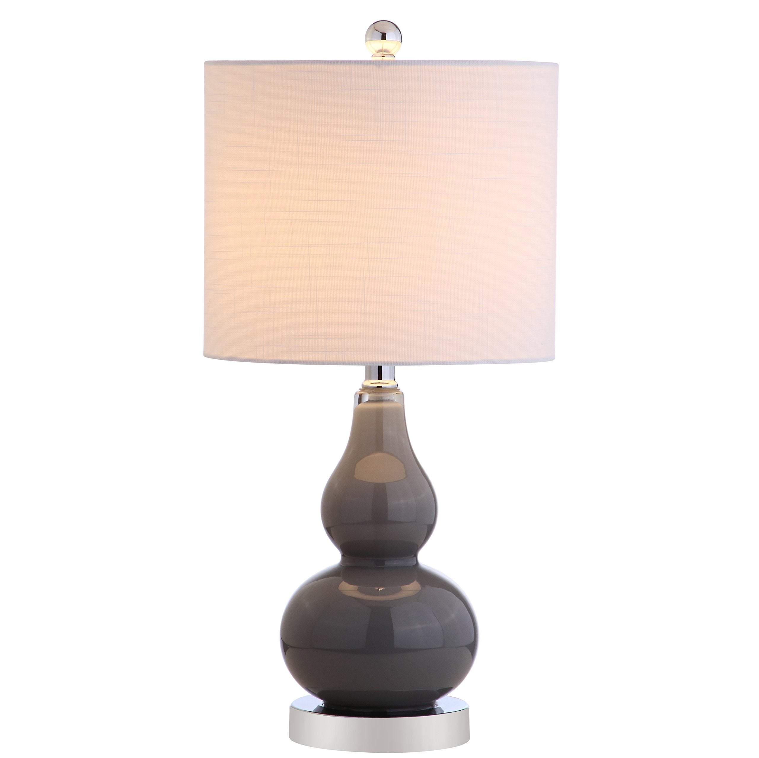 JONATHAN Y Anya Mini Glass LED Table Lamp, 20.5in, Metal, Gray, Model JYL1028A, Transitional, Modern Design for Office and Home