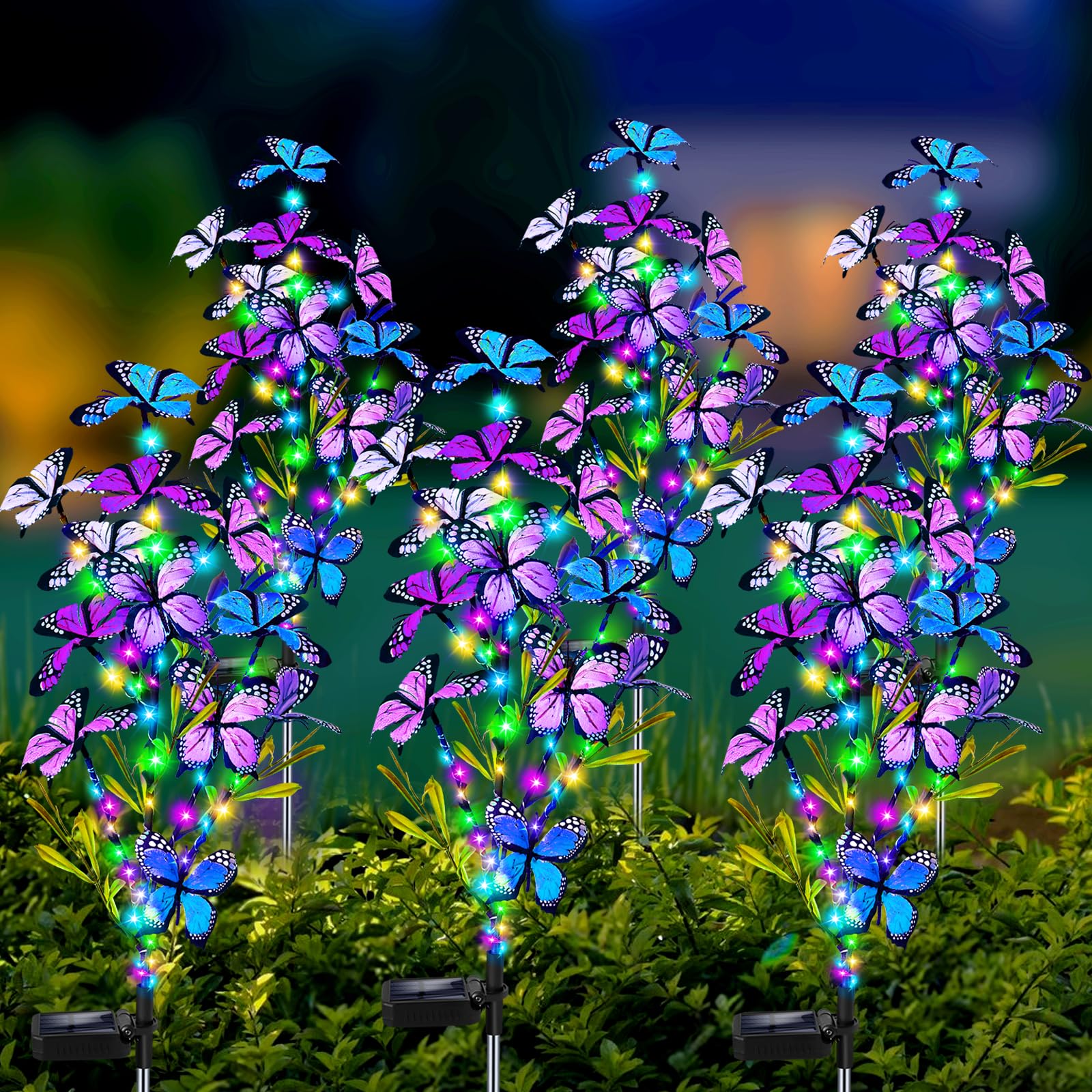 Solar Garden Lights Outdoor  Waterproof 6 Pack Solar Butterfly Lights With 60 Led 12 Butterfly Colorful Lighting For Garden Yard Lawn Outdoor Decor  Gift For Mom Women MotherS Day