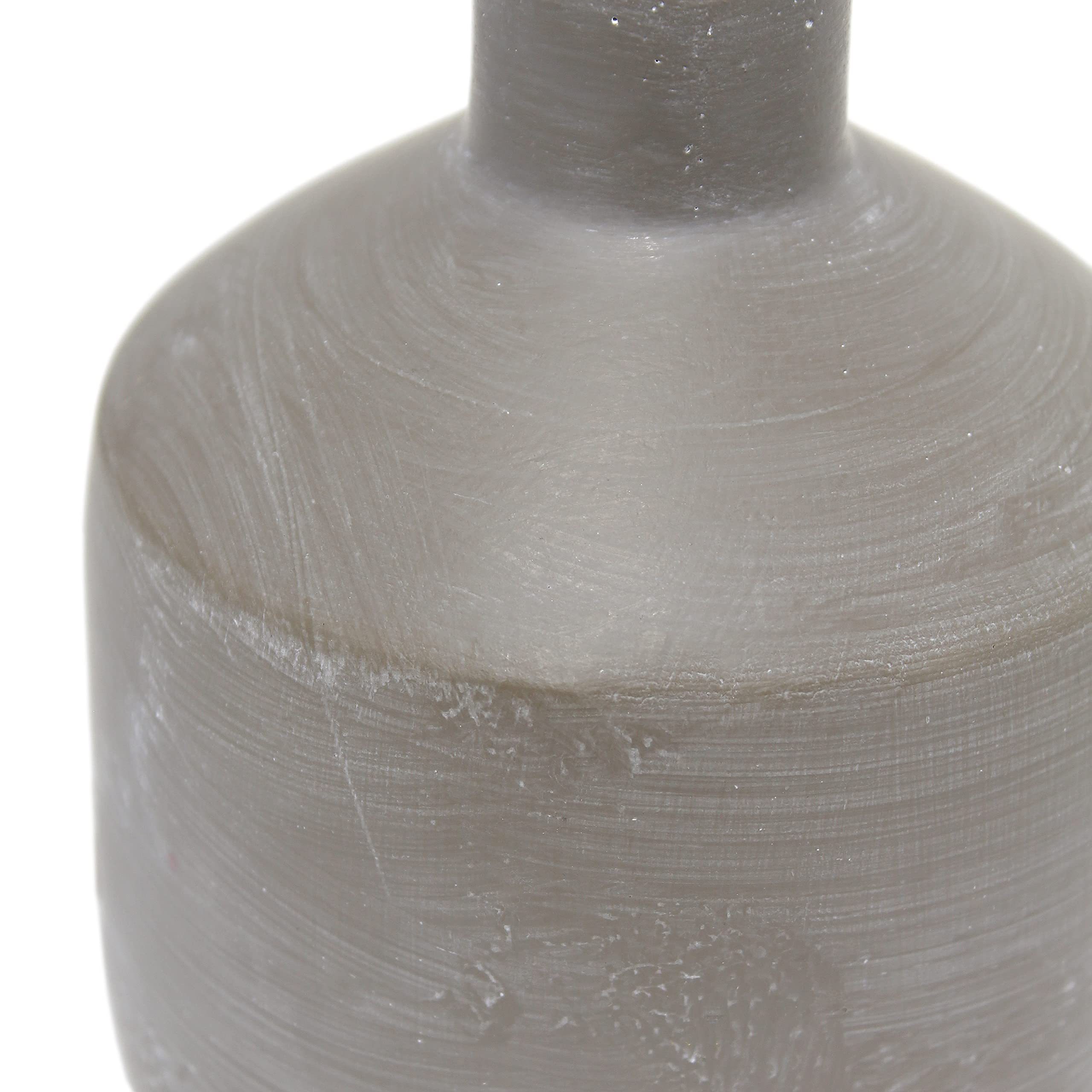 Simple Designs Lt2080-Gry Mini Bocksbeutal Concrete Table Desk Lamp With Tapered Drum Fabric White Shade, Gray (Pack Of 12)