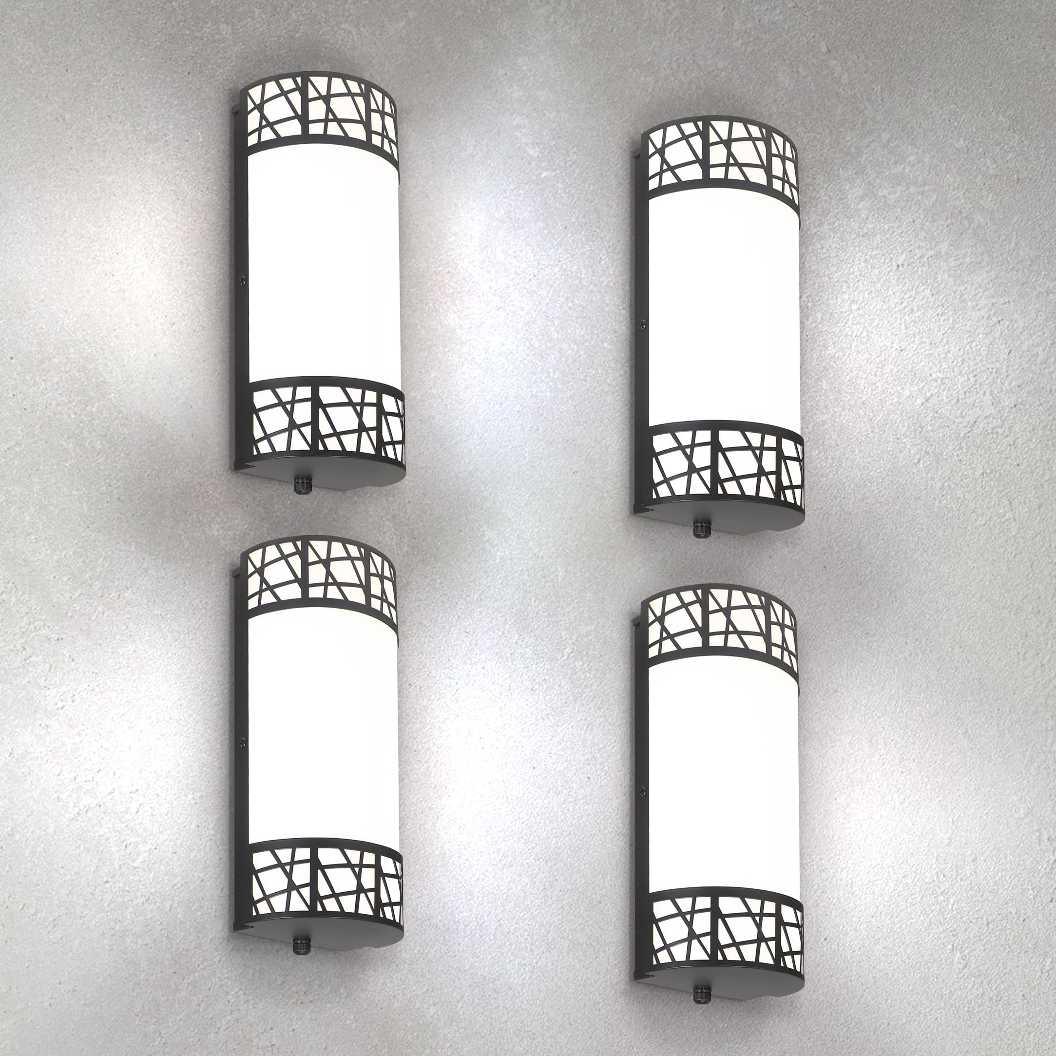 ASD 12 Inch LED Indoor Wall Sconce - Matte Black Modern Dimmable 15W 2700K-5000K Adjustable Wall Mounted Light Fixtures  Wall Lights for Bedroom  Bathroom  Living Room  Hallway Decor - ETL 4 Pack