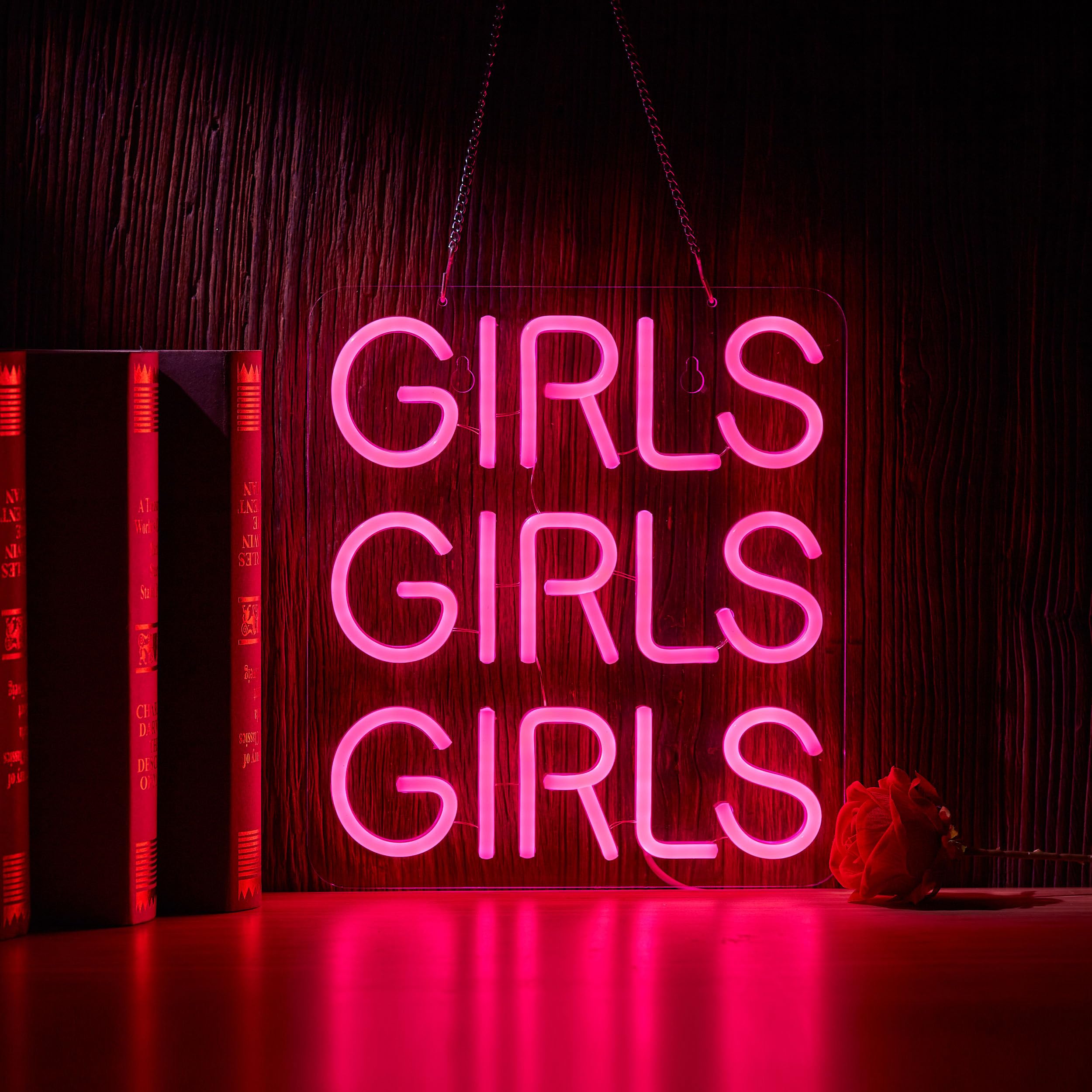ZODZ Neon Light Sign - Pink LED Wall Decor with Dimmer for Bedroom, Office, Pub, Cafe, Man Cave