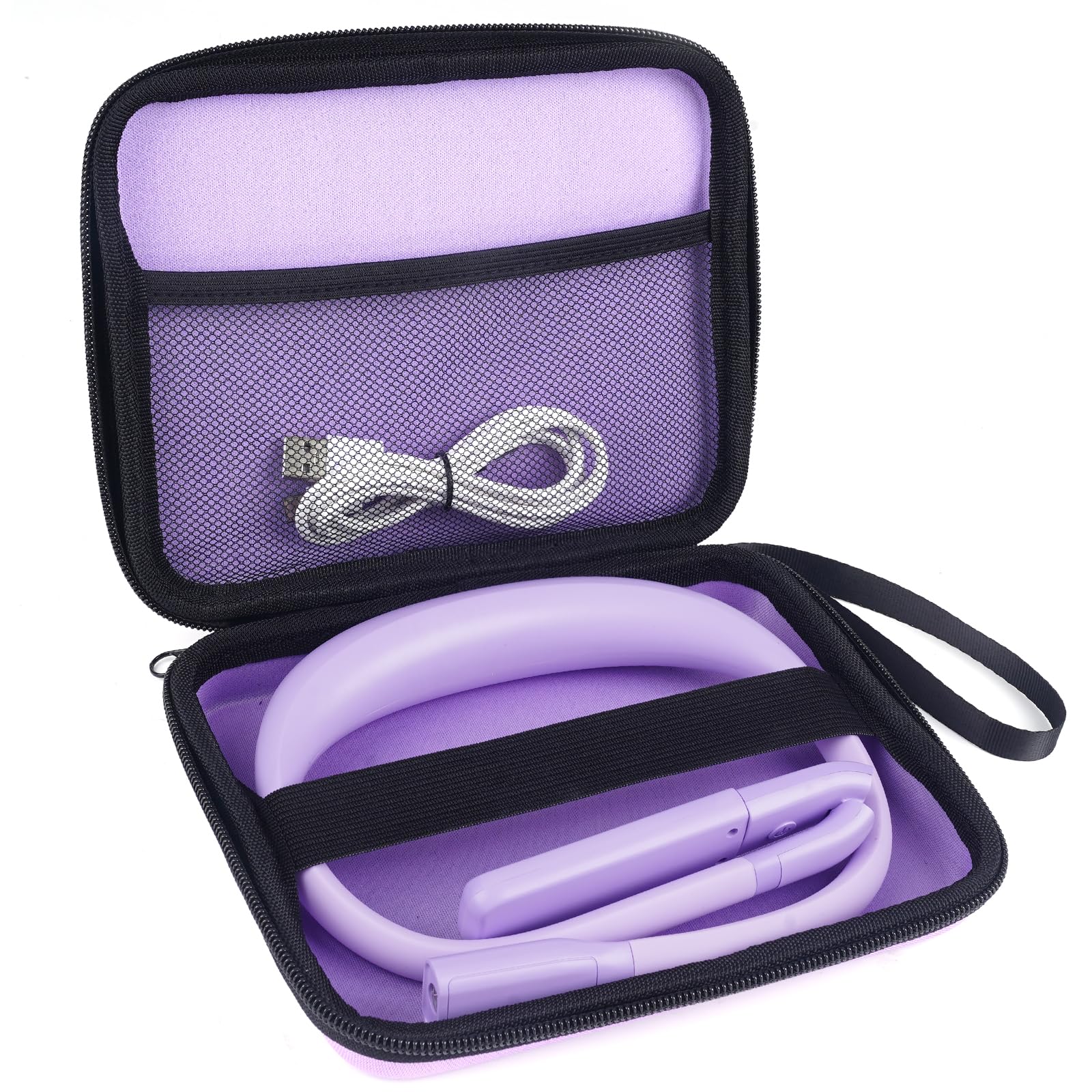 Purple Neck Light With Storage Case, 10-80Hrs Eye-Friendly Book Reading Light, Knitting Crochet Sewing Craft Light Rechargeable