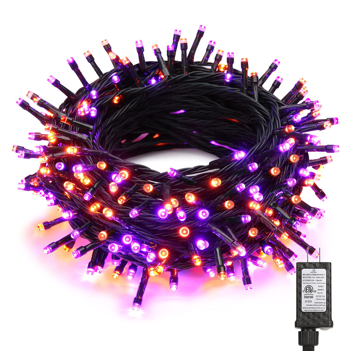 Brizlabs Orange & Purple Halloween Lights, 78.74Ft 240 Led Orange Lights Connectable, 8 Modes Outdoor Purple Halloween Light Wit