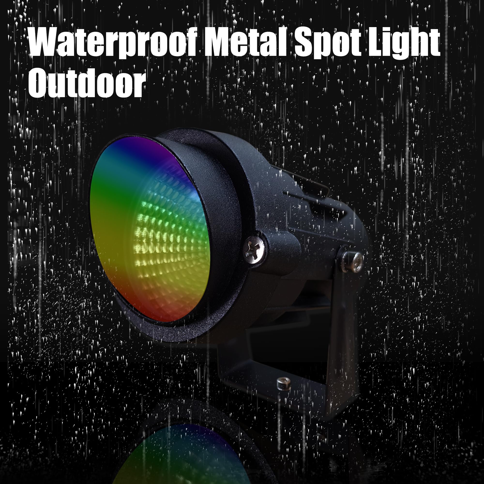 Dobelay Color Spot Light Outdoor 2-Pack  120V 12W Waterproof Led Landscape Spotlights  Plug-In Durable Spotlight Outdoor For Yard  Garden  Patio  Tree  House  Halloween  Christmas