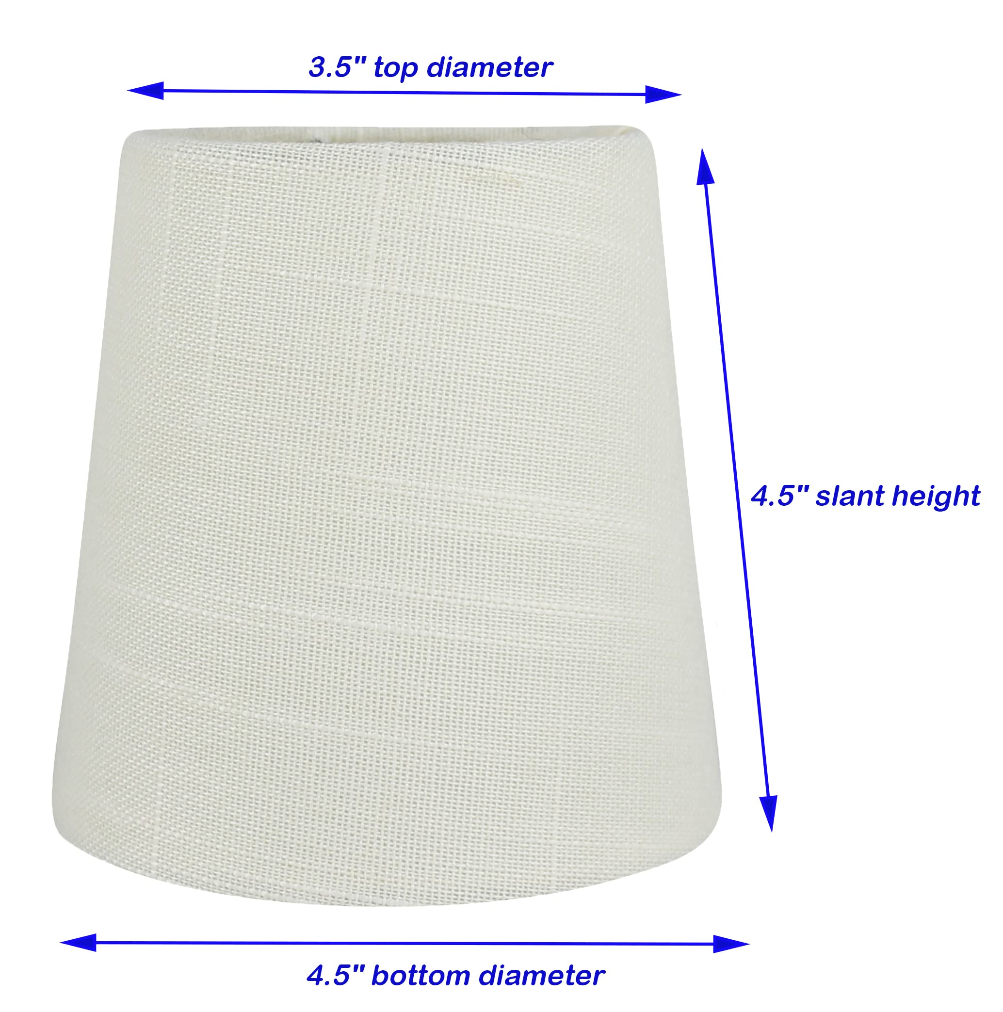 Meriville Set Of 6 Eggshell Linen Clip On Chandelier Lamp Shades, 3.5-Inch By 4.5-Inch By 4.5-Inch