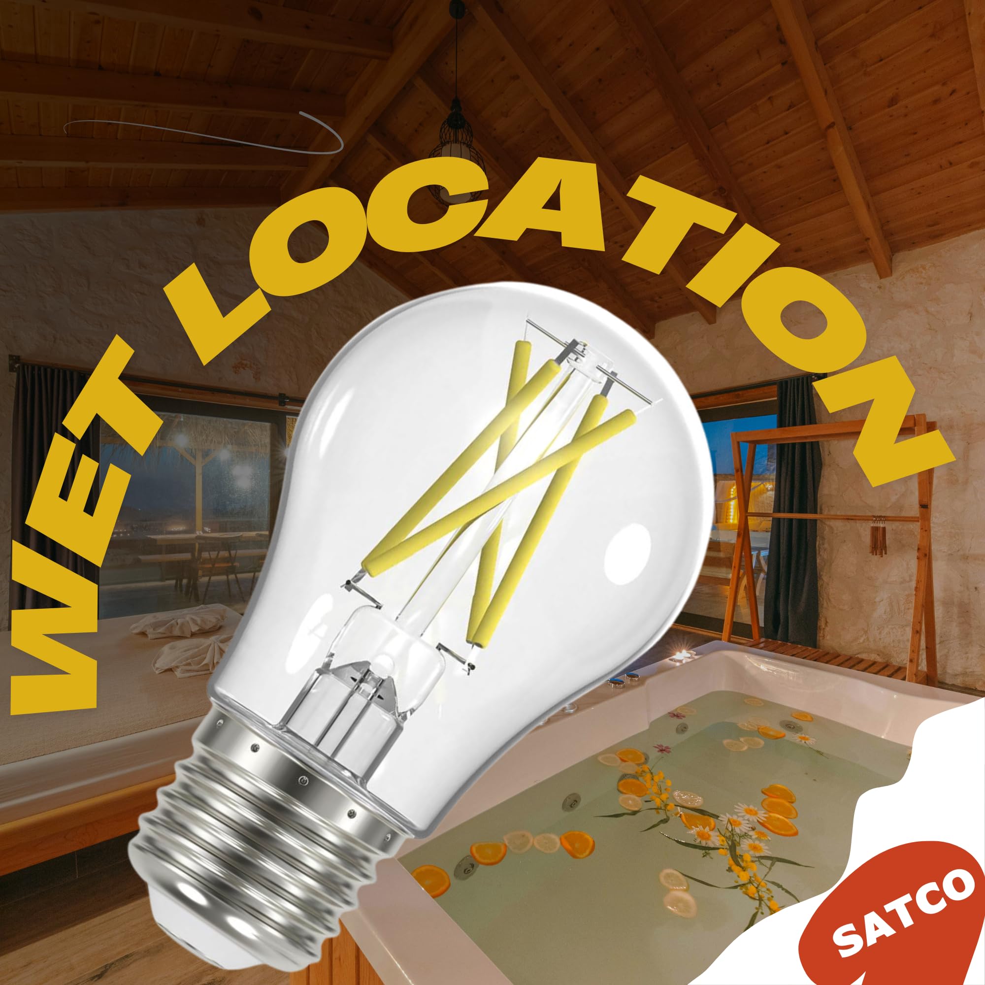 Satco S12409-5 Watt Led A19 Bulb, Clear Medium E26 Base, 3000K Soft White, 90 Cri, 450 Lumens, Dimmable, Rated For Enclosed Fixt