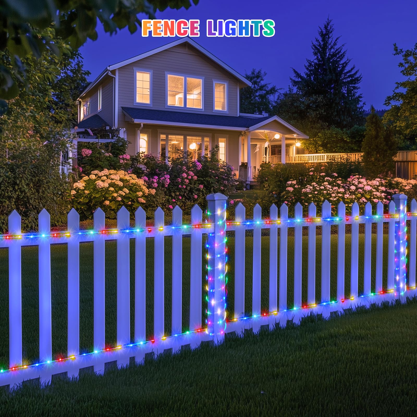 JMEXSUSS Solar Rope Lights, 200 LED, 66ft, IP65 Waterproof, Multicolor, 8 Modes, Outdoor Camping and Trampoline Accessories