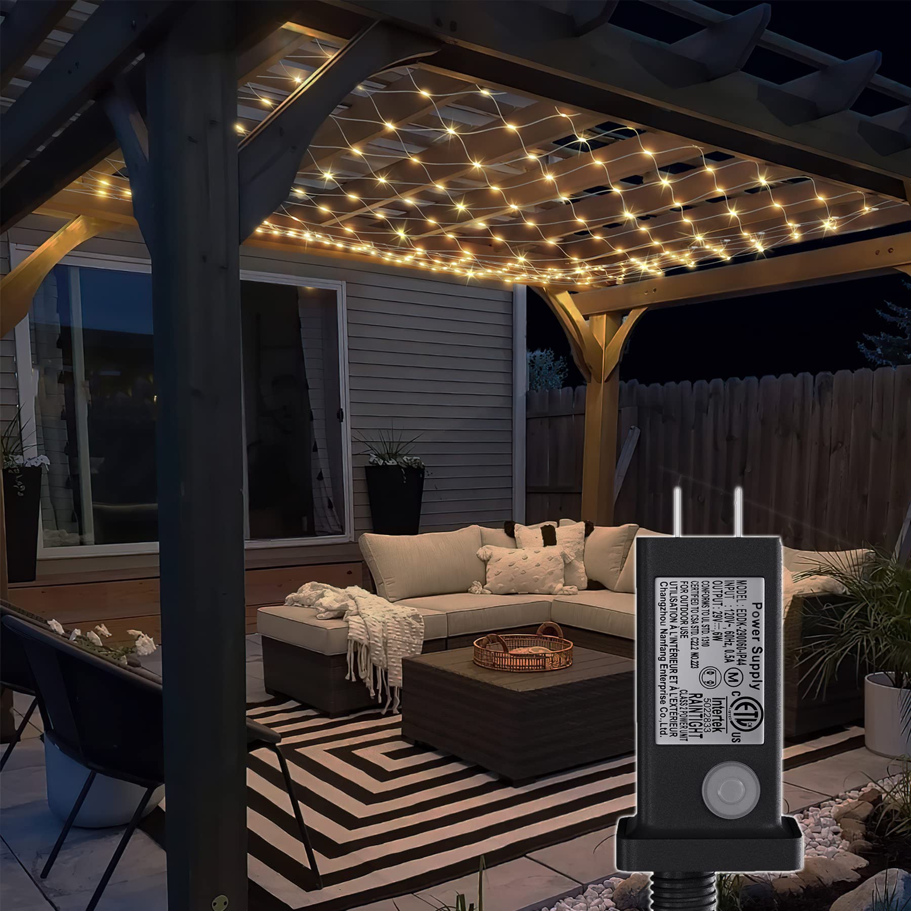 Eueasy Net Lights Outdoor, 480 LED Gazebo Net Lights, 10?10 FT Connectable Fairy Lights with 8 Lighting Modes, LED Net Lights fo