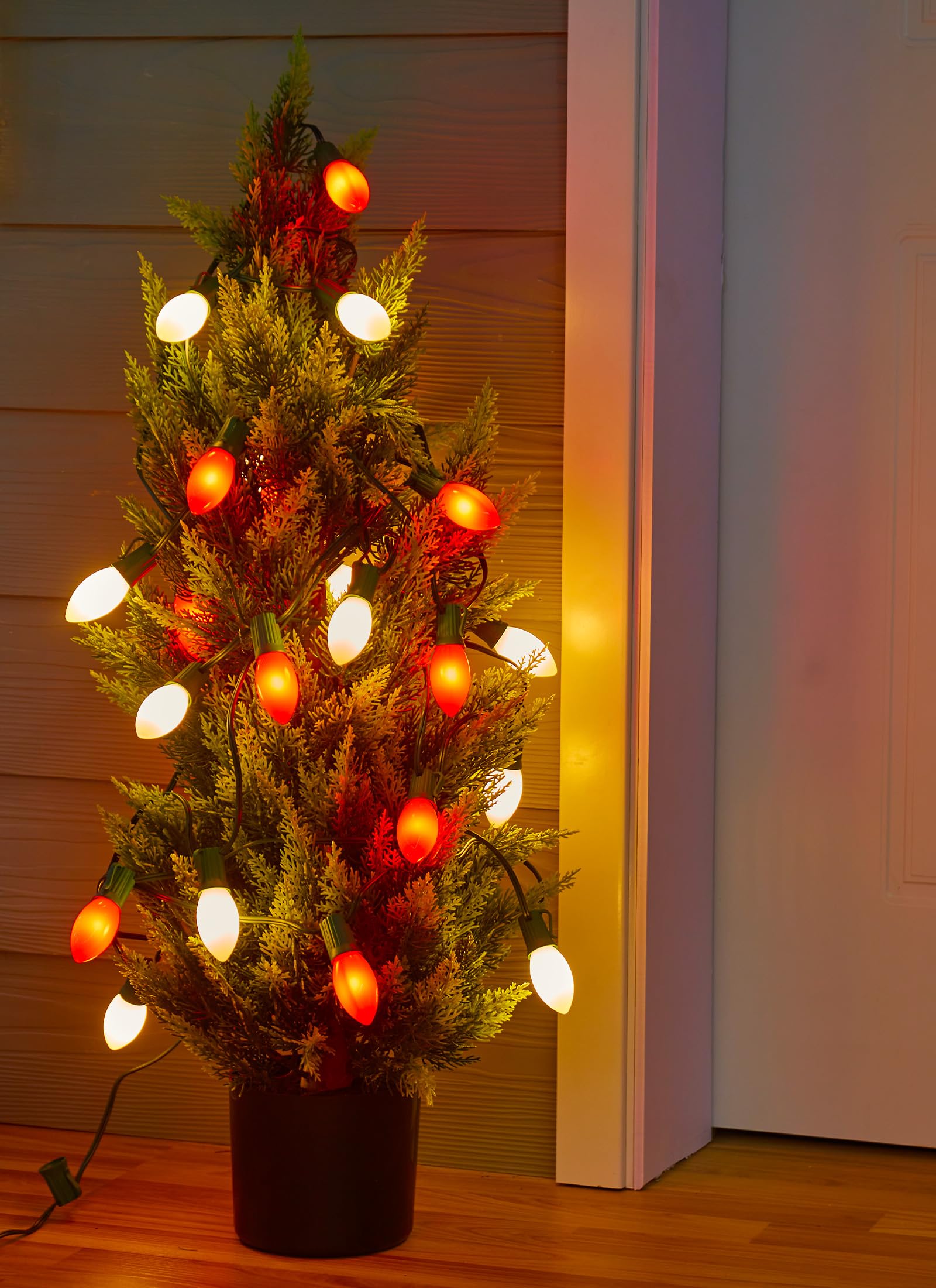 Minetom C9 LED Christmas Lights, 100FT Waterproof String Lights, 100 Shatterproof Bulbs, Red & Warm White