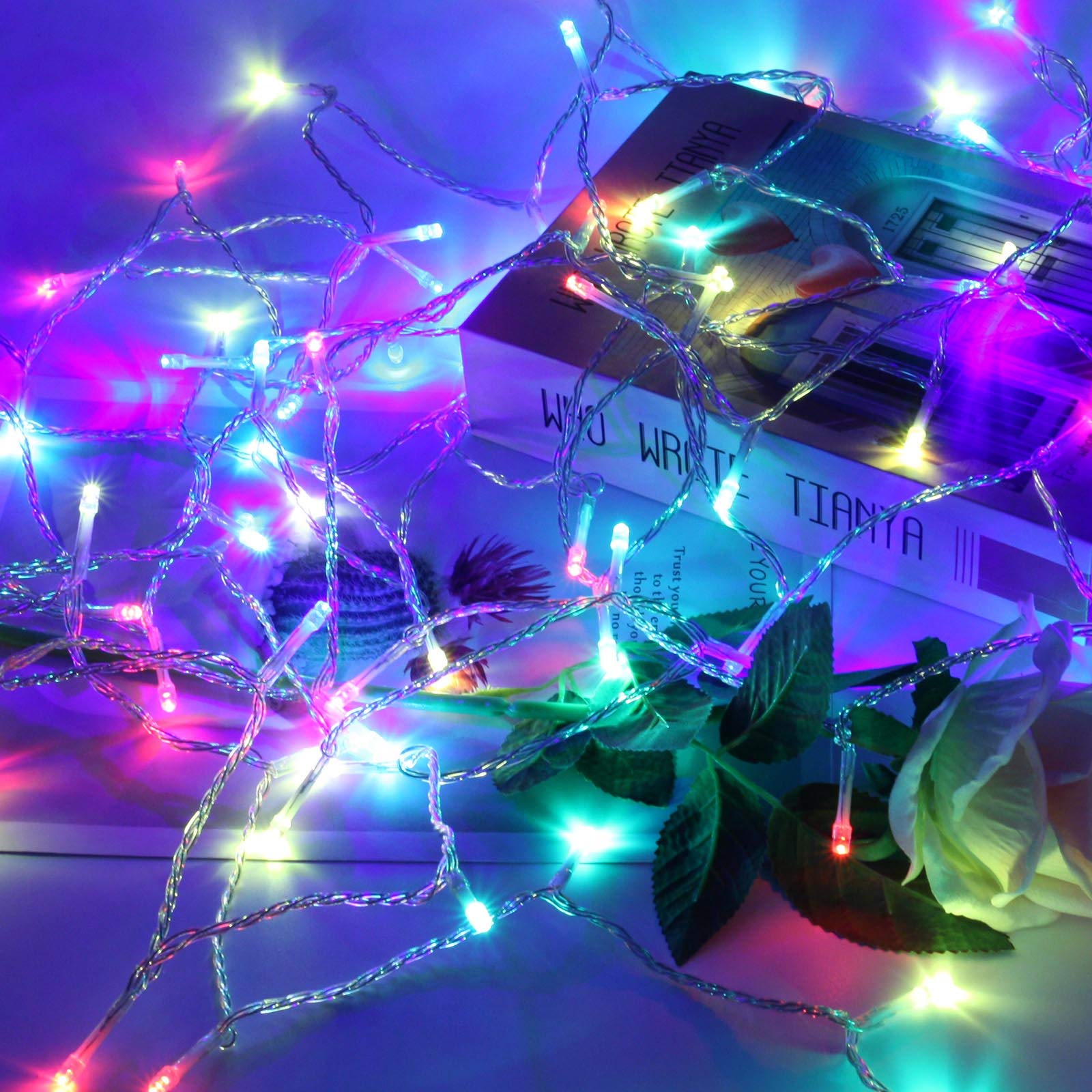 Multicolor 66Ft String Lights Outdoor/Indoor, 200 Led Upgraded Super Bright Christmas Lights, Waterproof 8 Modes Fairy Twinkle Lights For Xmas Tree Party Wedding Garden Backyard Patio Tree(Multicolor)
