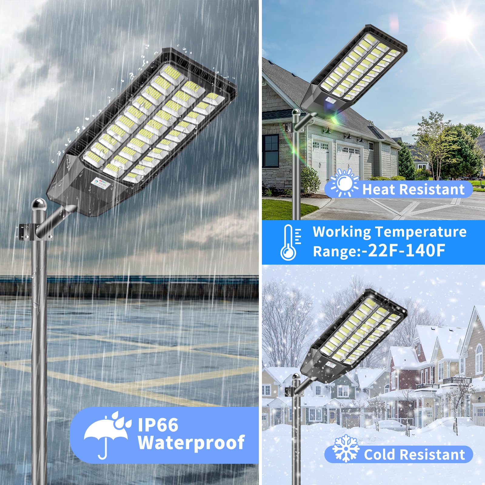 Solar Lights Outdoor 6500W, Commercial Grade Solar Street Lights Outdoor 480000 Lumens, Solar Parking Lot Lights, Dusk To Dawn Solar Security Flood Light Motion Sensor With Remote Control, 2 Pack