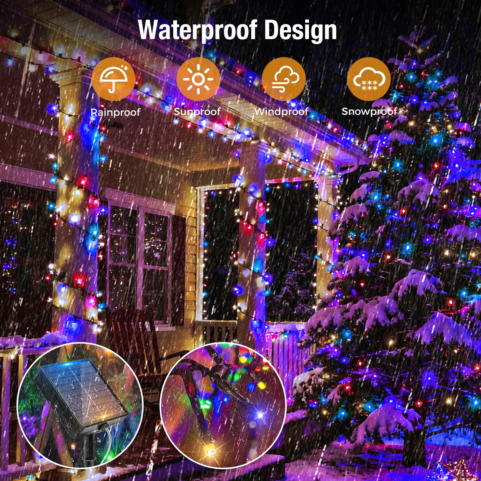Btfarm 4 Pack Solar Christmas Lights Outdoor  Total 157Ft 480Led Solar String Lights Outside Waterproof  8 Modes Twinkle Tree Light Solar Powered For Xmas Garden Patio Party Wedding Decor  Multicolor