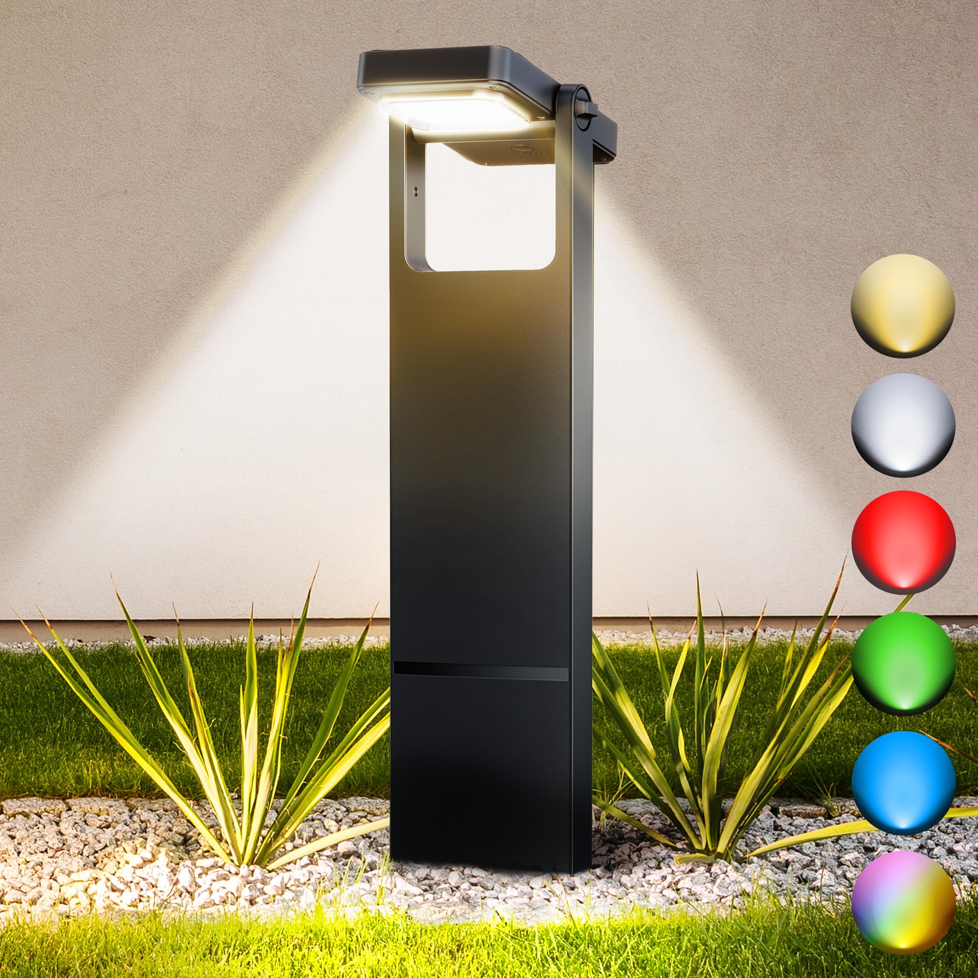 COXSENI Solar Pathway Lights Outdoor 6 Pack, 360 Adjustable Panel, Multicolor 200LM Solar Powered Path Lights, 12H Lasting, IP65