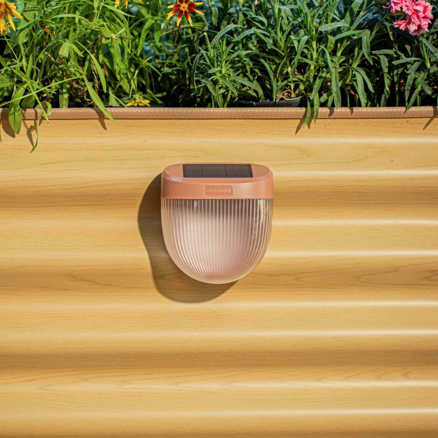 Vego garden Solar Garden Lights with Auto Sensors, IPX4 Waterproof, 4 Pack, Rippled-Terra Cotta, Model VSGLPG-2