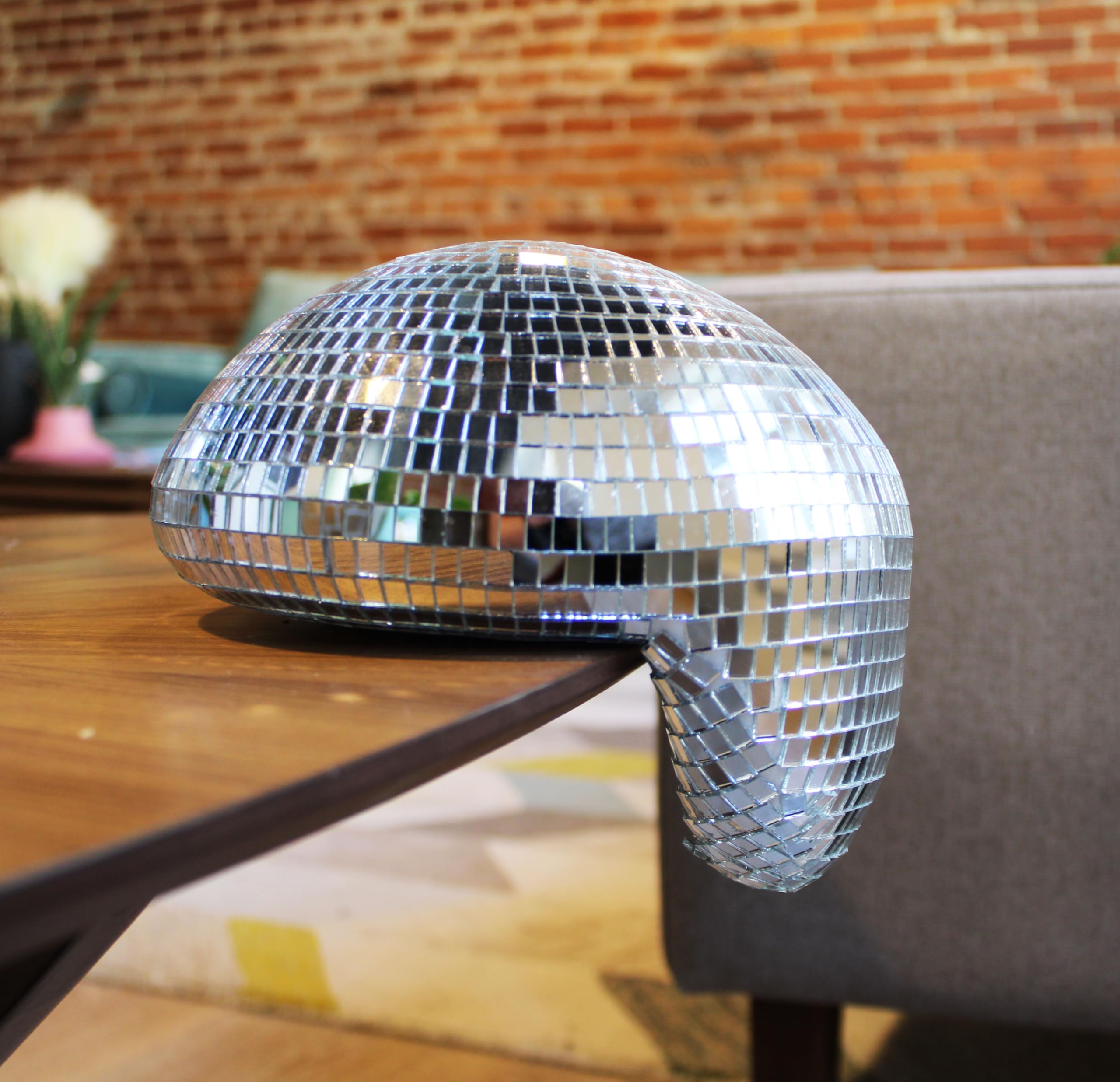 Npw Melted Disco Ball Decor, 7.5'' Mirror Ball Home Decor, Melted Disco Ball Aesthetic Home Decor Shelf Decor, Maximalist Decor