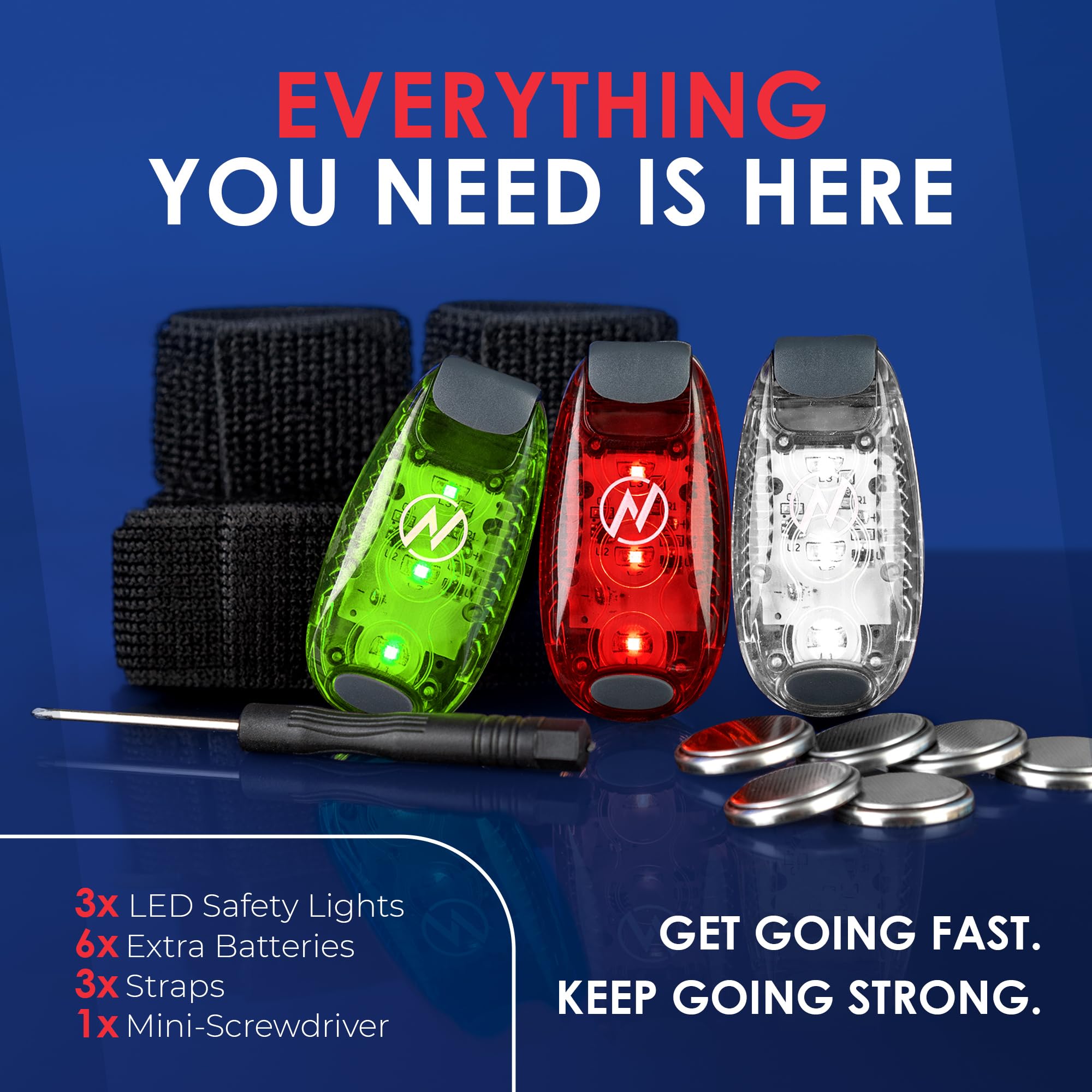 KayaLuma LED Kayak Lights (3 Pack) | Clip On IPX5 Waterproof Marine Navigation Lights for Night Kayaking, Canoeing, Boating, Fis