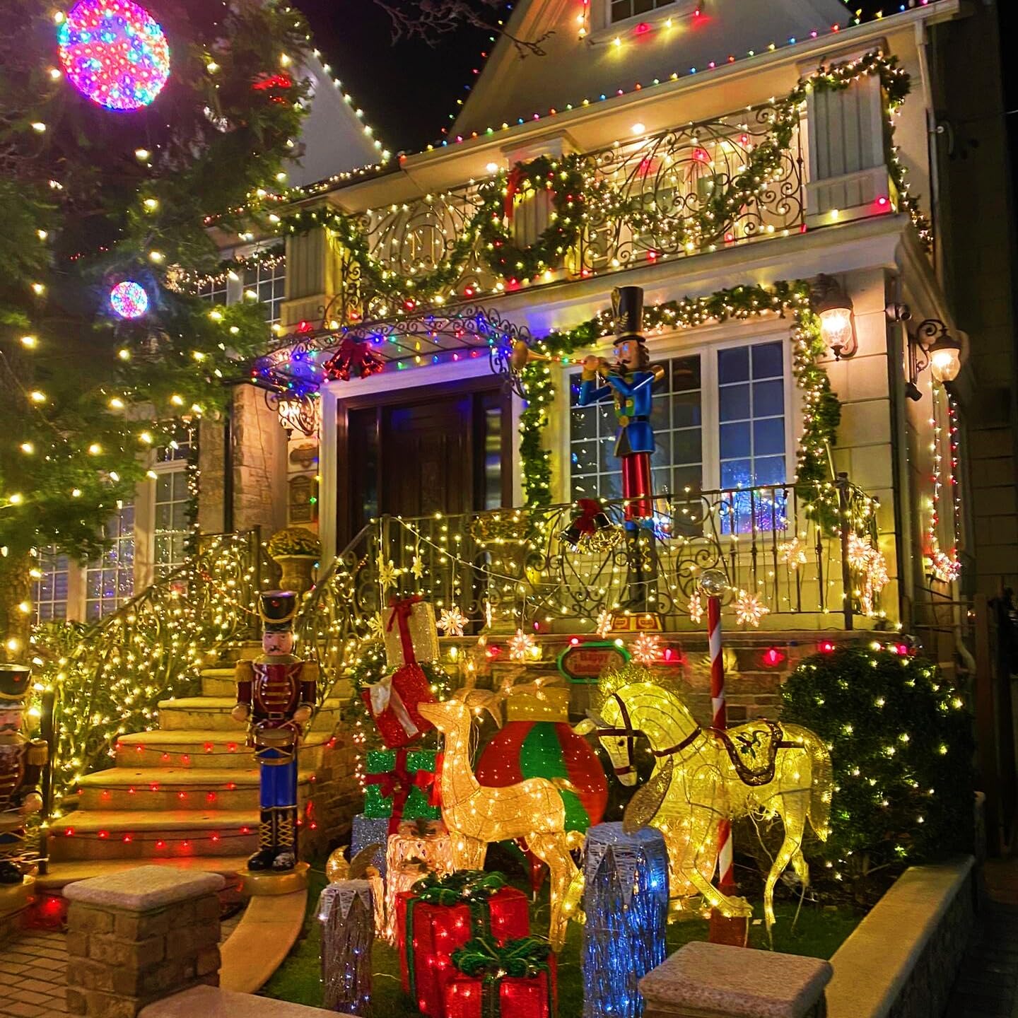 YEGUO 500 LED Christmas Lights, Warm White, Waterproof, Green Wire, 165ft, Model JT-EL/FC300V0200-C