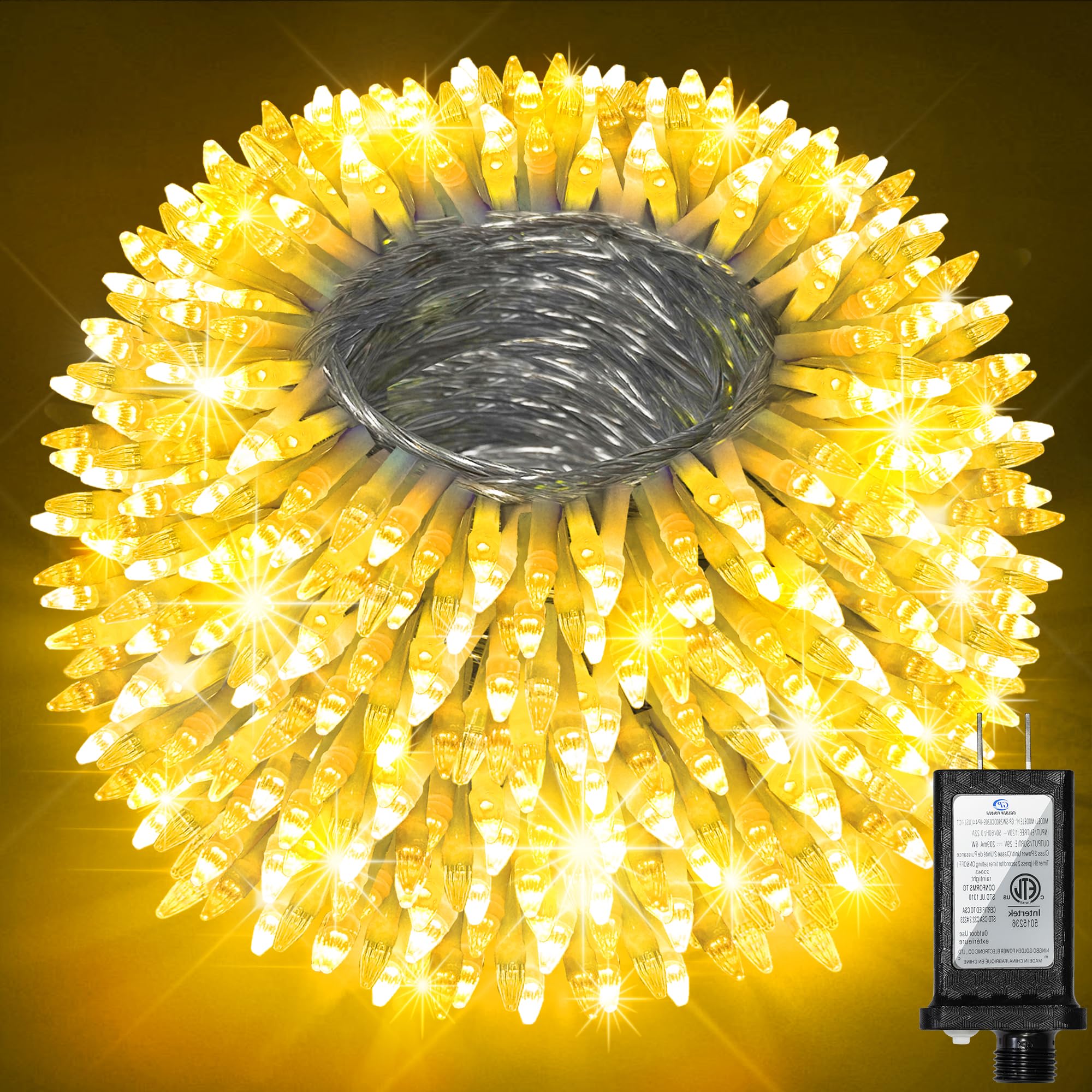 1500 Led 470Ft Christmas Lights Outdoor  Christmas String Fairy Lights With Timer & Memory  Waterproof 12 Modes Dimmable Twinkle Tree Lights For Home Patio Wedding Party Yard Xmas Decor  Warm White