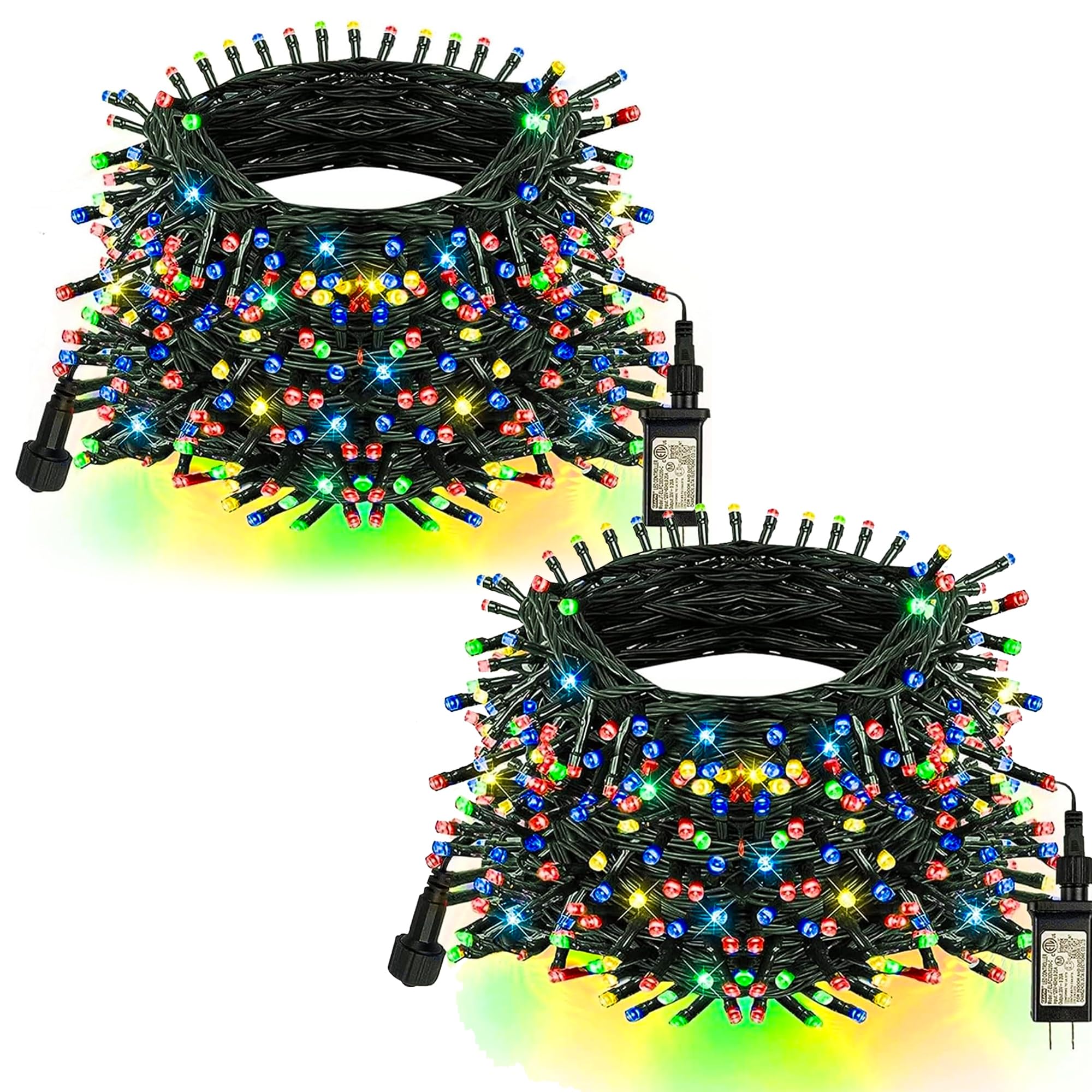 Tw Shine Christmas Lights, Total 400 Led 132Ft Outdoor Christmas Lights Plug In With 8 Modes, Waterproof Multi Colored Light Out