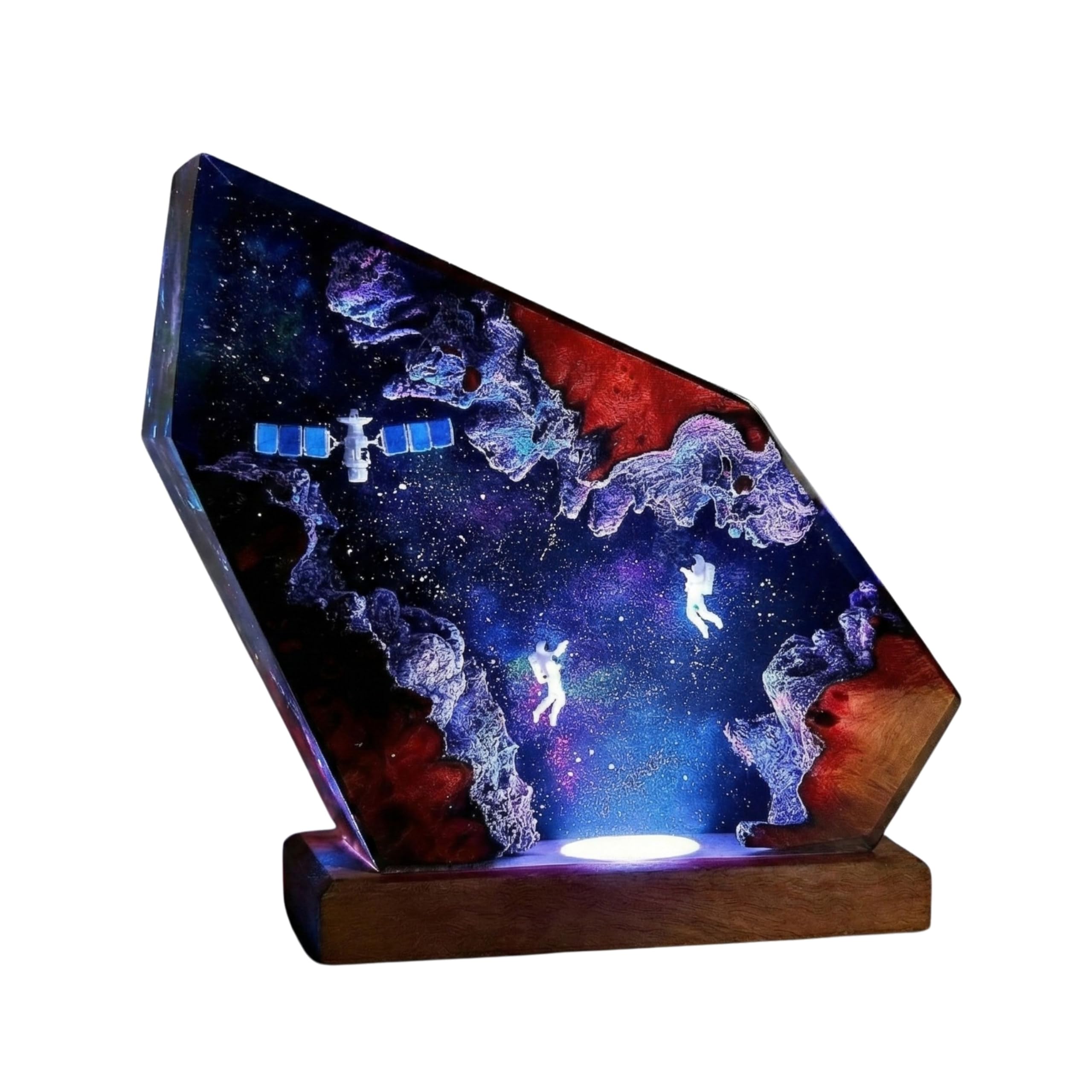 Chicvillage Astronaut Epoxy Resin LED Lamp, Handmade Space-Themed Night Light for Sci-Fi D  cor and Ambient Desk or Bedroom Ligh
