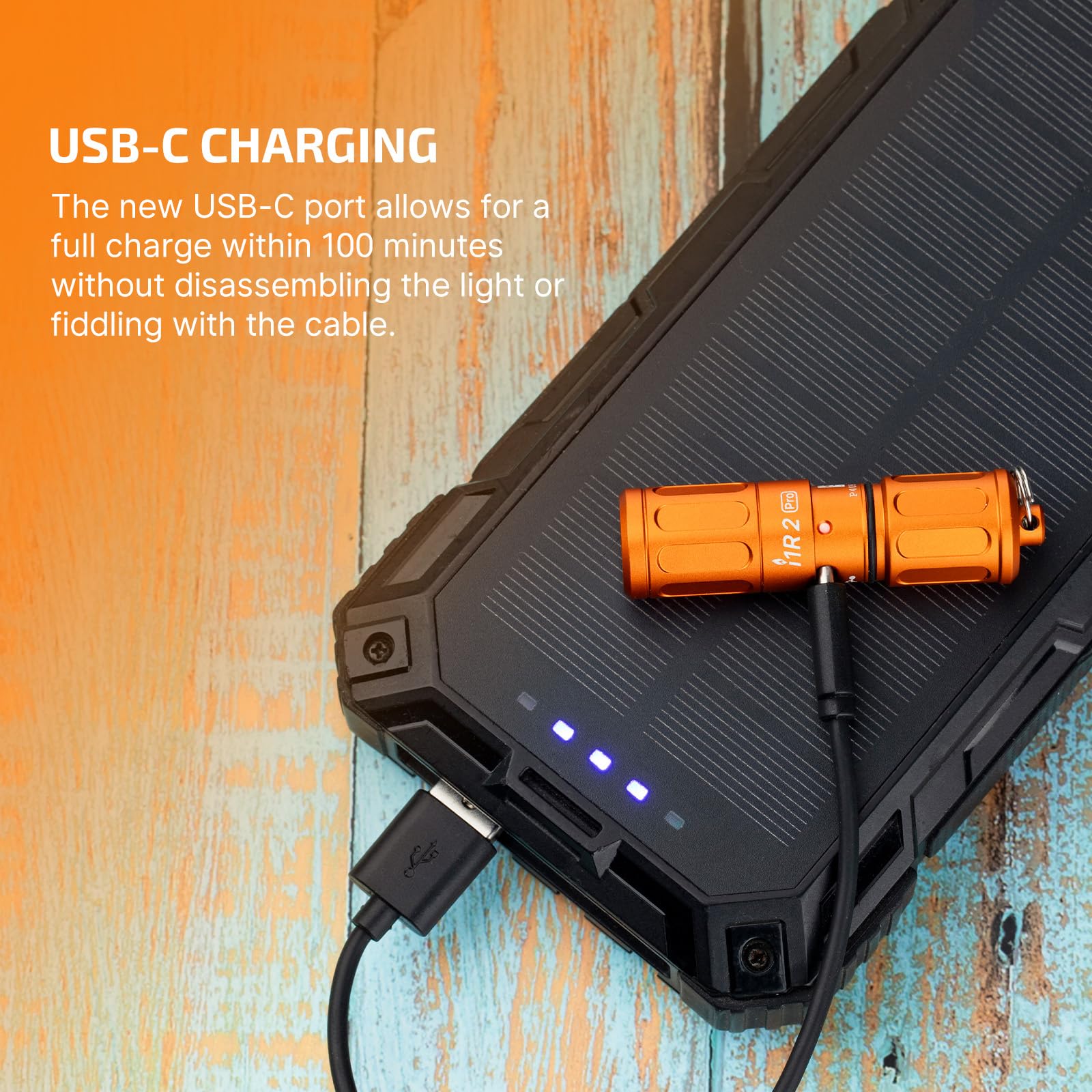 OLIGHT I1R 2 Pro EDC Keychain Flashlight 180 Lumens Rechargeable Aluminum Capsule Orange