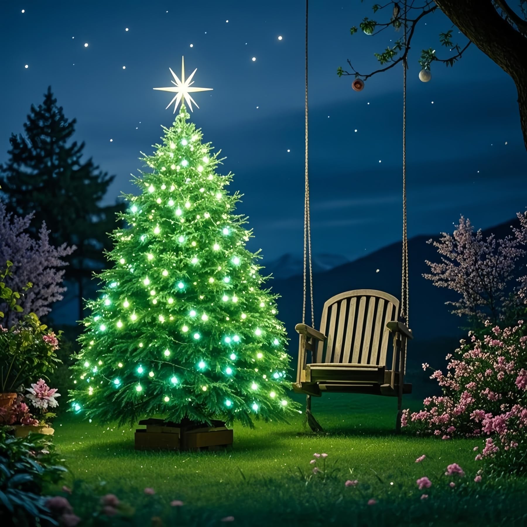 Jinbest 200 Led Green Christmas Lights, Ul Certified 66 Ft Green Wire Decorative Lighting String, For Indoor And Outdoor Trees,