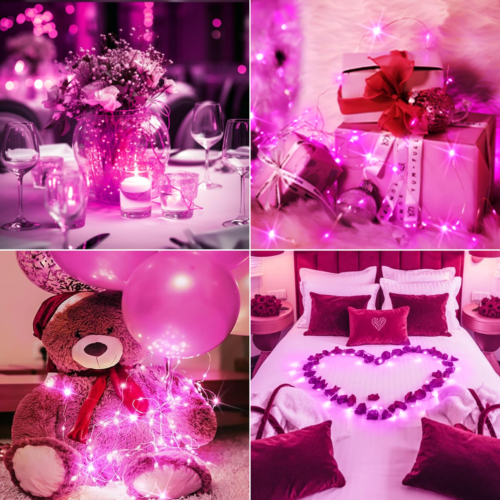 btfarm Fairy Lights 30 Pack, 7ft 20 LED Twinkle String Lights, Battery Operated, Waterproof, Pink