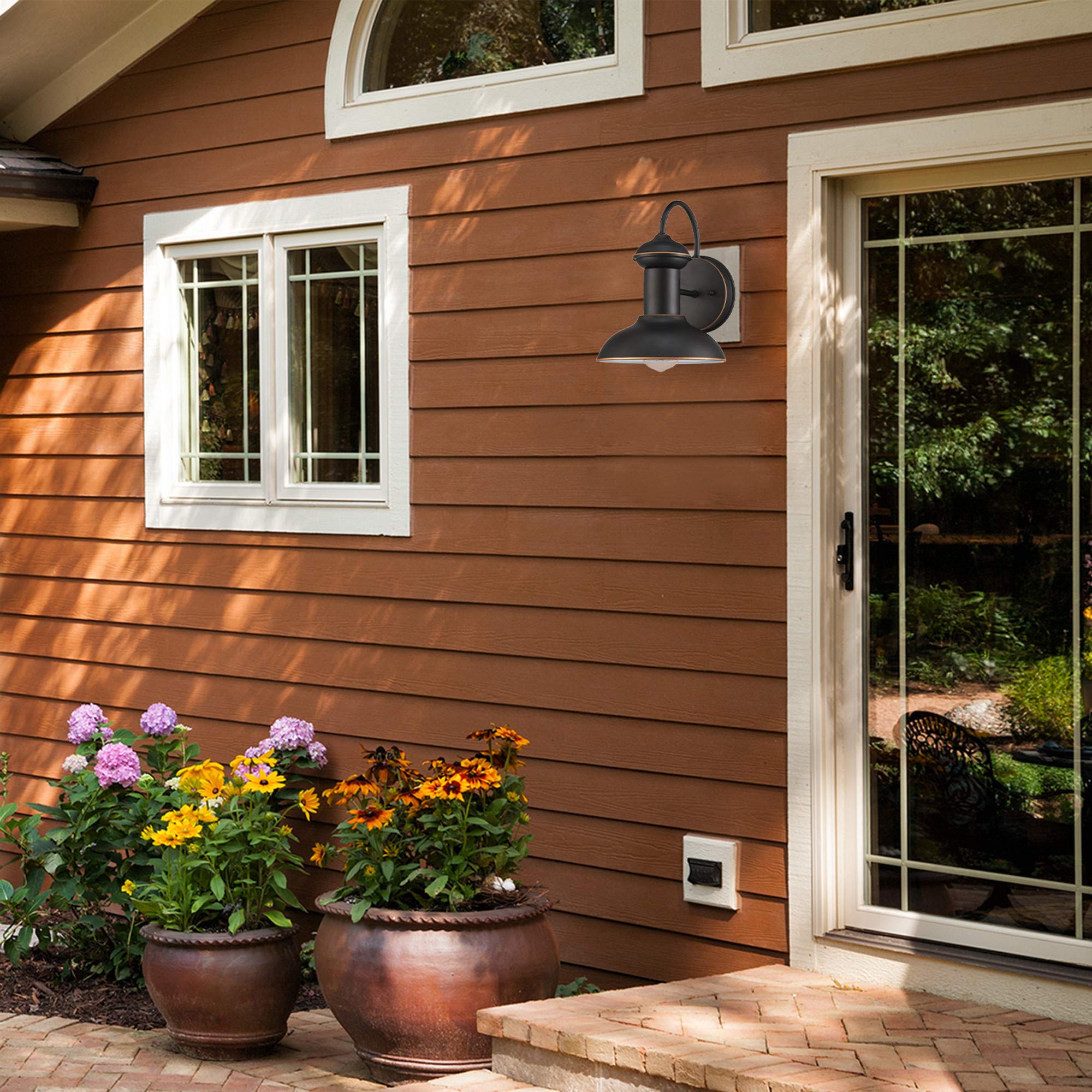 Light Fixture, Wall Mount, Weather Resistant Steel, Oil-Rubbed Bronze