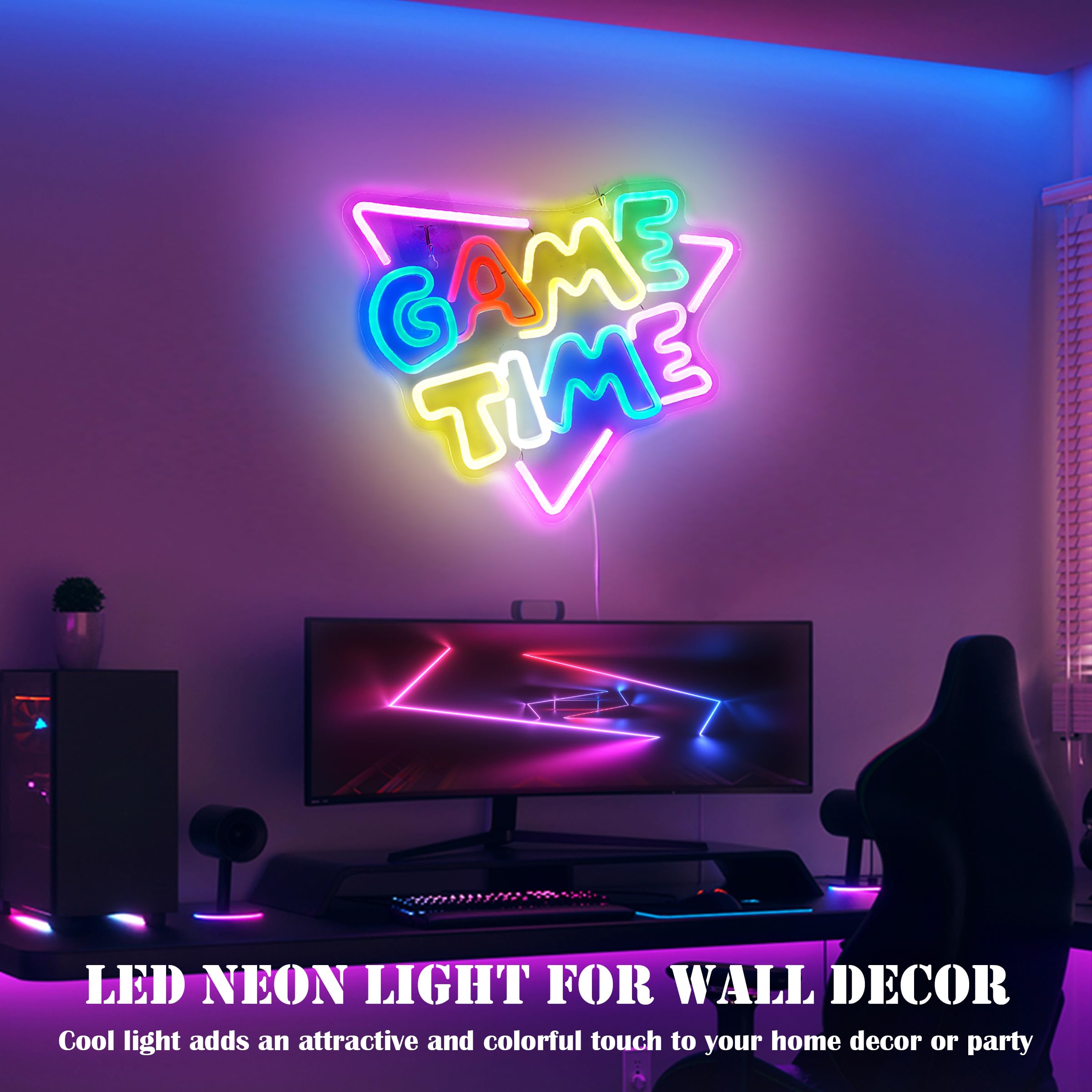 SmilingTown Neon Gamepad Sign Light - LED Wall Decor for Gaming Room, Teen Boys, Video Game Accessories