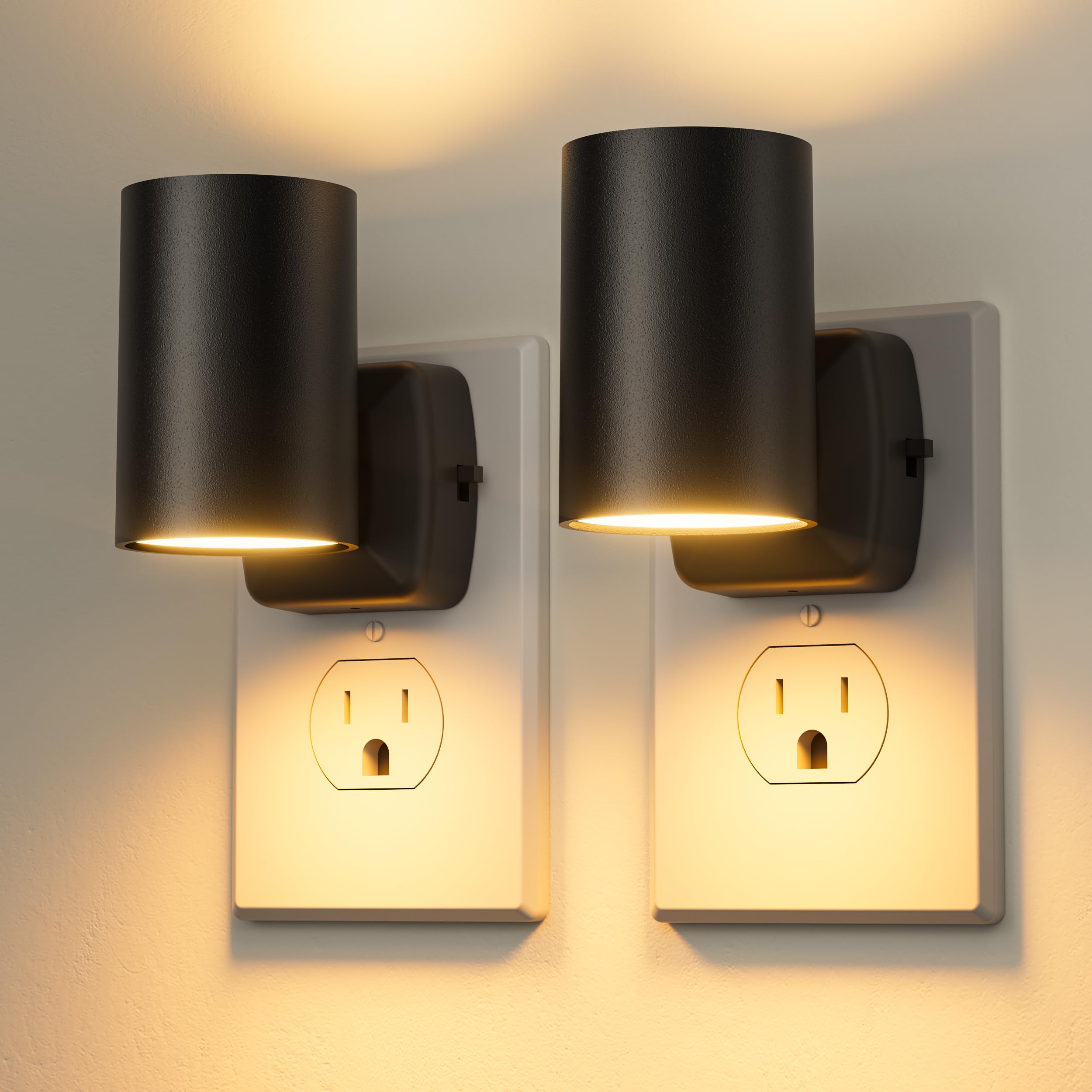 HYXMakeIt Led Night Light Plug into Wall,Modern Night Lights with Light Sensor,40/20 Lumen Dimmable,2700K Warm White,ETL-Certifi