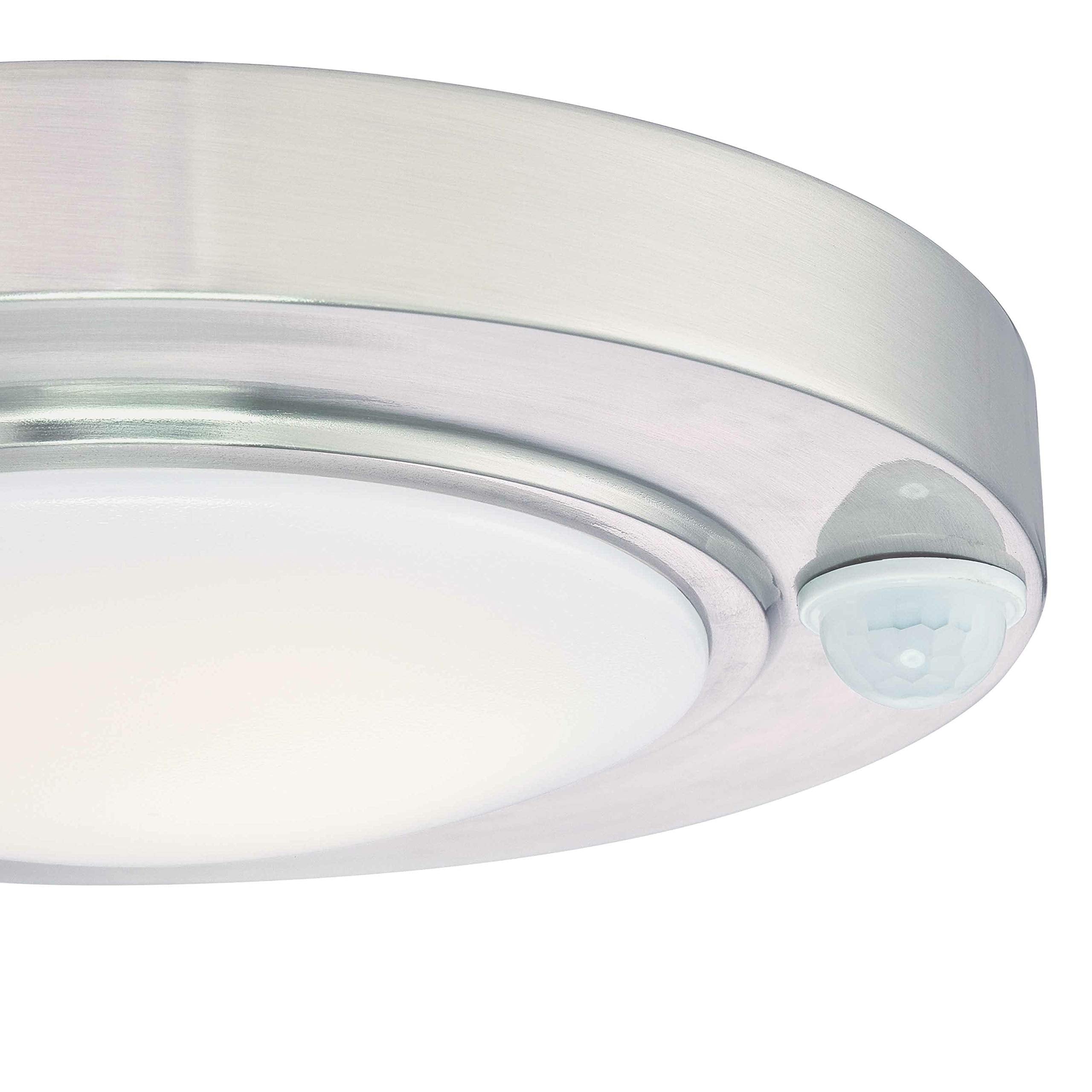 GRUENLICH LED Motion Sensor Ceiling Light, 11.5W, 890 Lumen, 8.7 Inch, Nickel Finish, ETL Rated, 2-Pack, Model GR