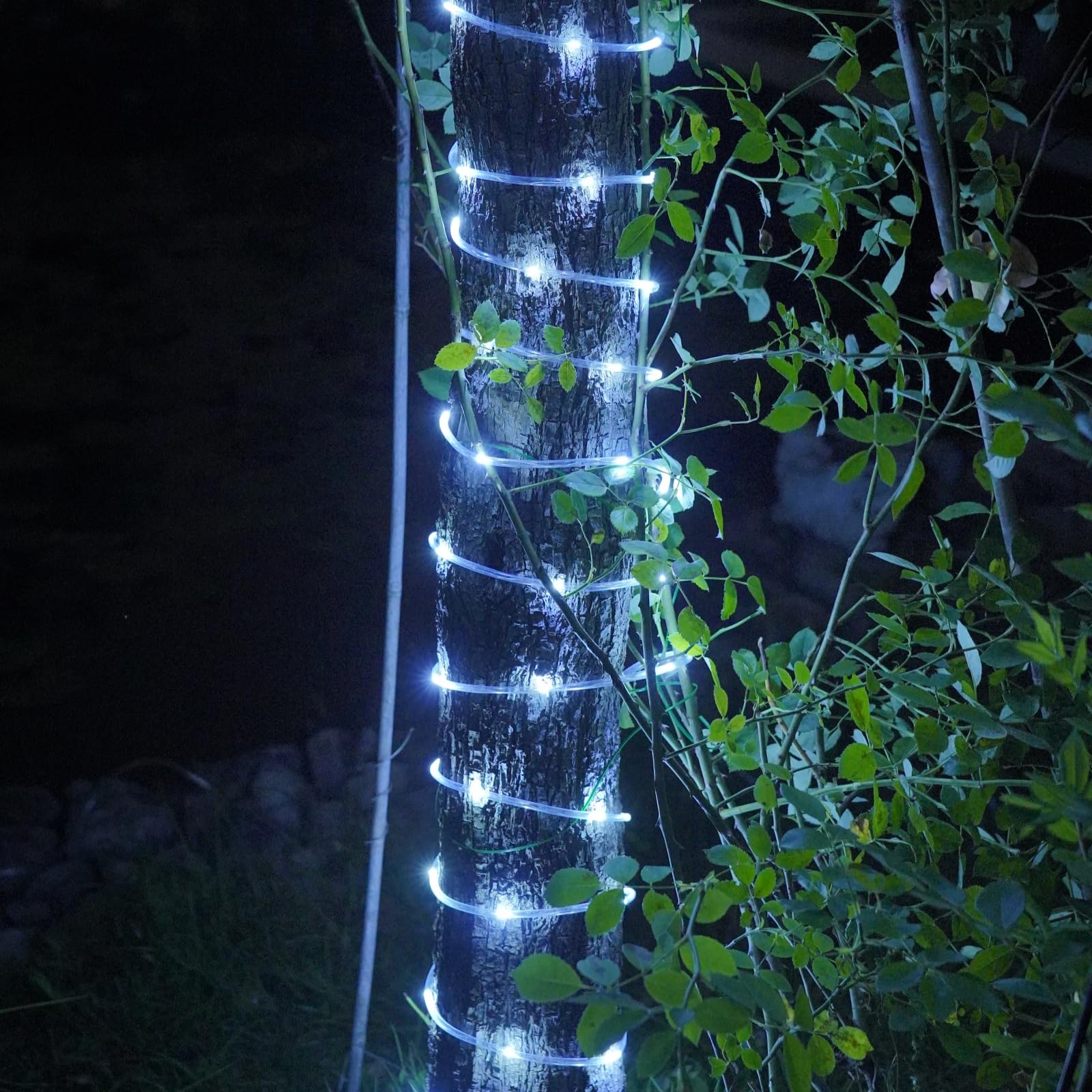 YEGUO Solar String Lights, 72ft 200 LED, Waterproof, White PVC Tube