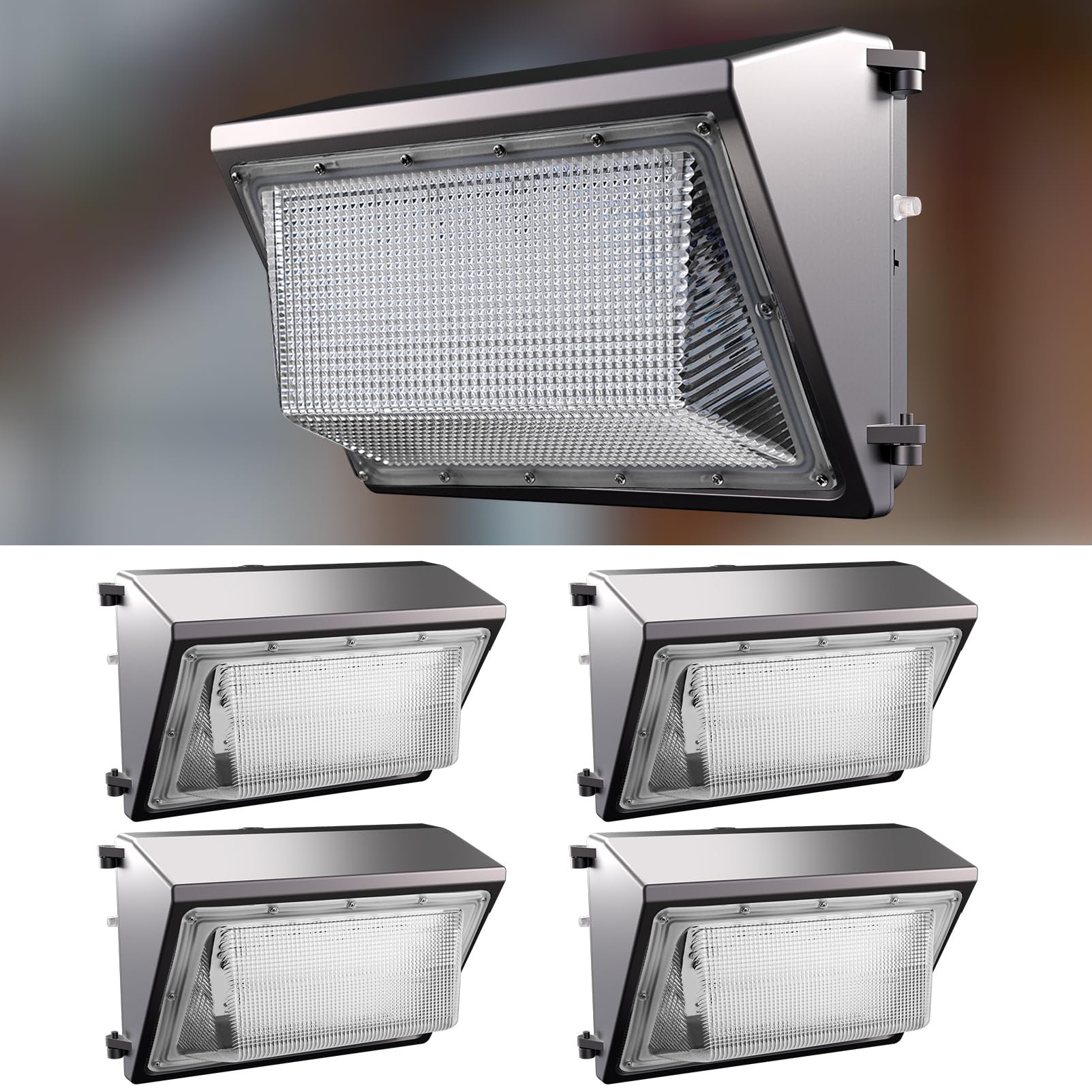 Lightdot 4Pack 200W LED Wall Pack Lights, 100-277v Dusk to Dawn with Photocell | 30000Lm(150Lm/W) 5000K IP65 Outdoor Exterior Li