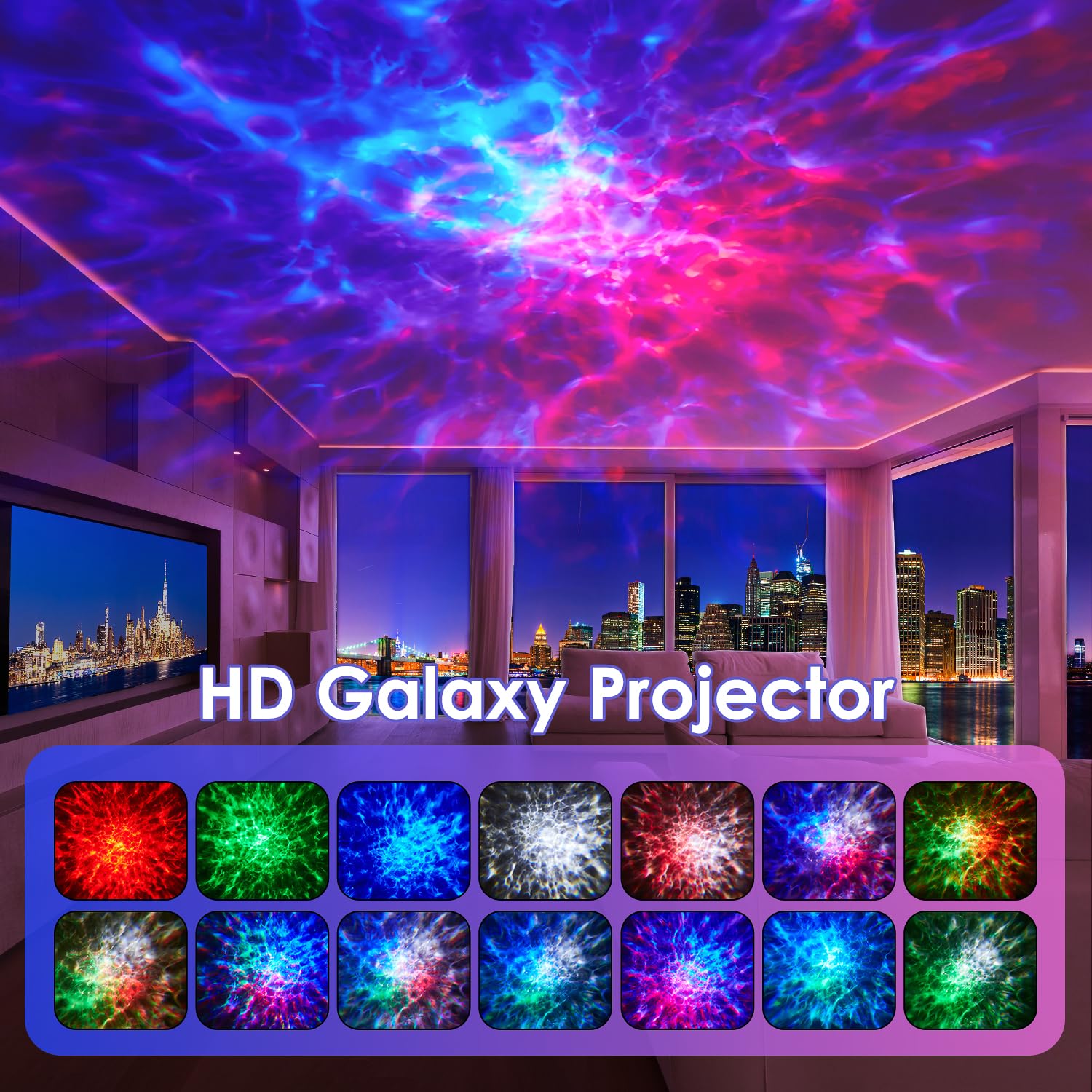 Onefire Galaxy Light Projector With Gifts Box/360 Lighting Modes/15 White Noise/Bluetooth Speaker Star Projector For Bedroom,Exquisite Gifts For Teen Girl Gifts Trendy Stuff,Kids Room Ambient Lighting