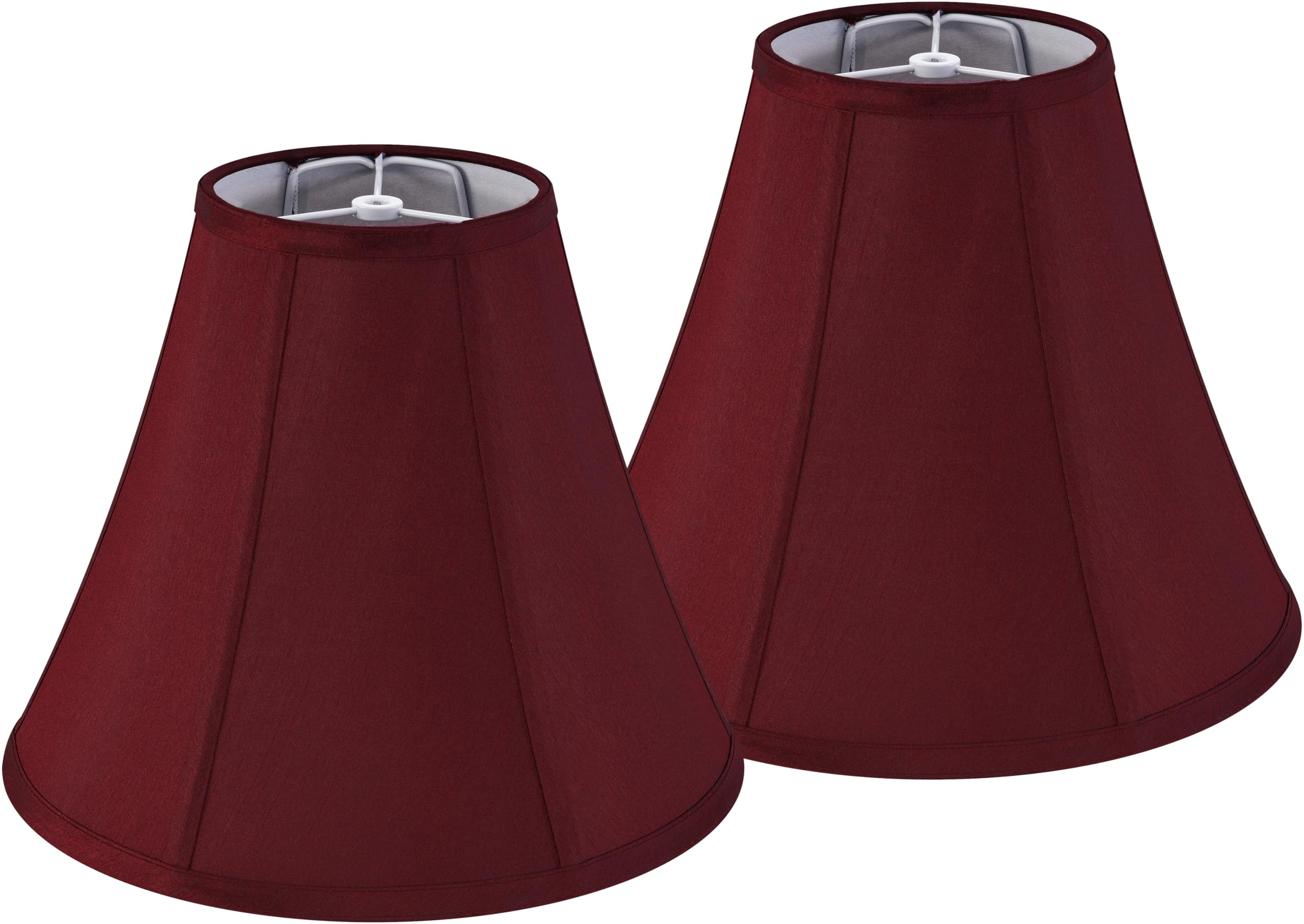 Set of 2 Burgundy Bell Lamp Shades 6'' Top x 13'' Bottom x 10.6'' High(Spider) Medium Lamp Shade, Fabric Lamp Shade for Table La
