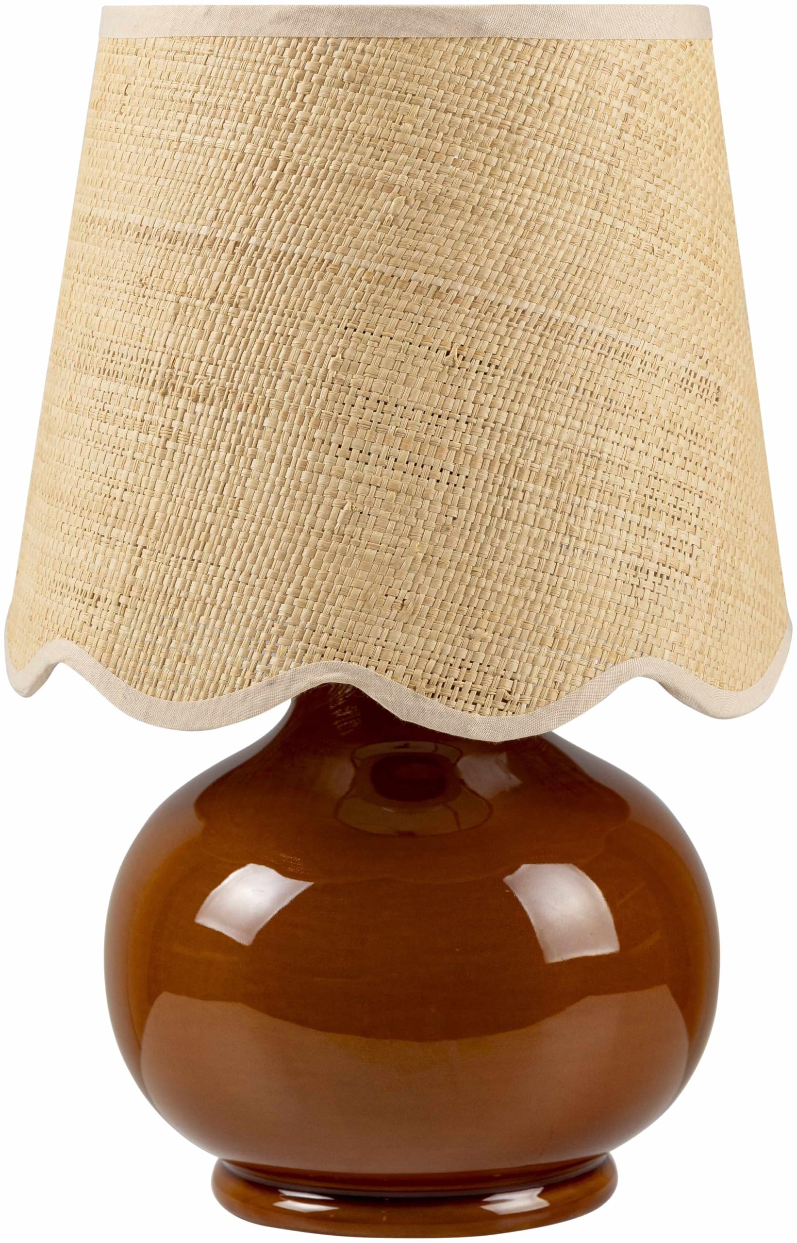 Hauteloom Theisseil Table Lamp - Ceramic, Tan/Beige, 13inH x 8inW x 8inD, Model TXCHMA1-001