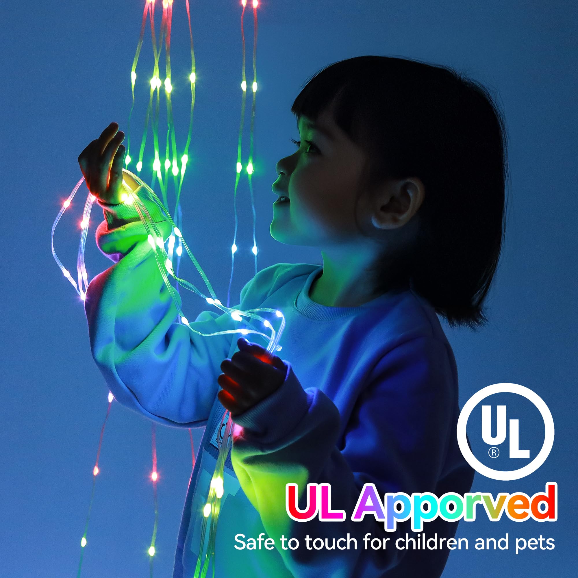 Christmas Decoration Rgb String Lights, Outdoor Color Changing Christmas Lights 320 Led 11.5 Ft Star Tree Topper Fairy String Li