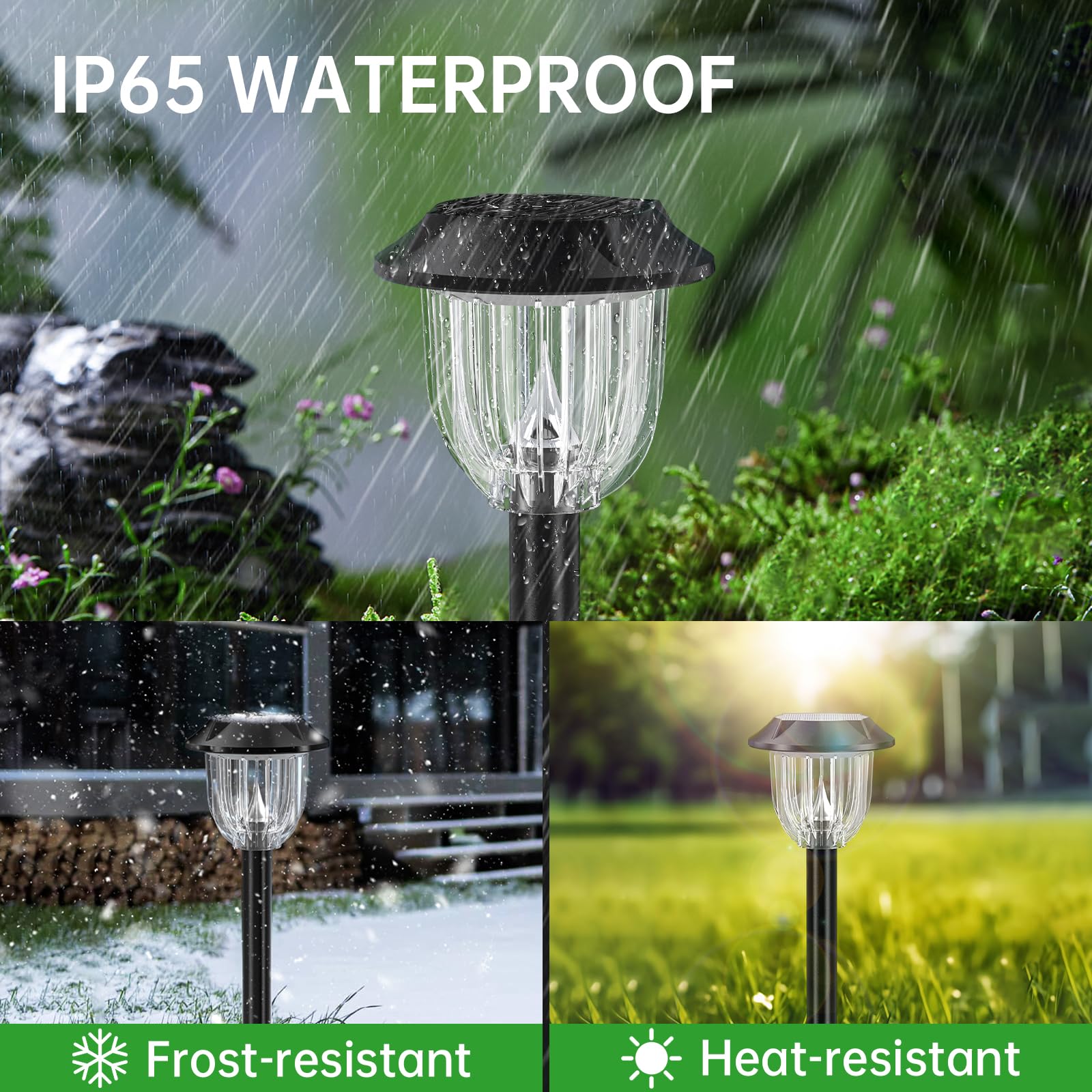 Aosea 2 Pack Solar Outdoor Lights, Solar Yard Lights Outdoor, Ip 65 Waterproof Solar Powered Driveway Lights, Auto On/Off Solar
