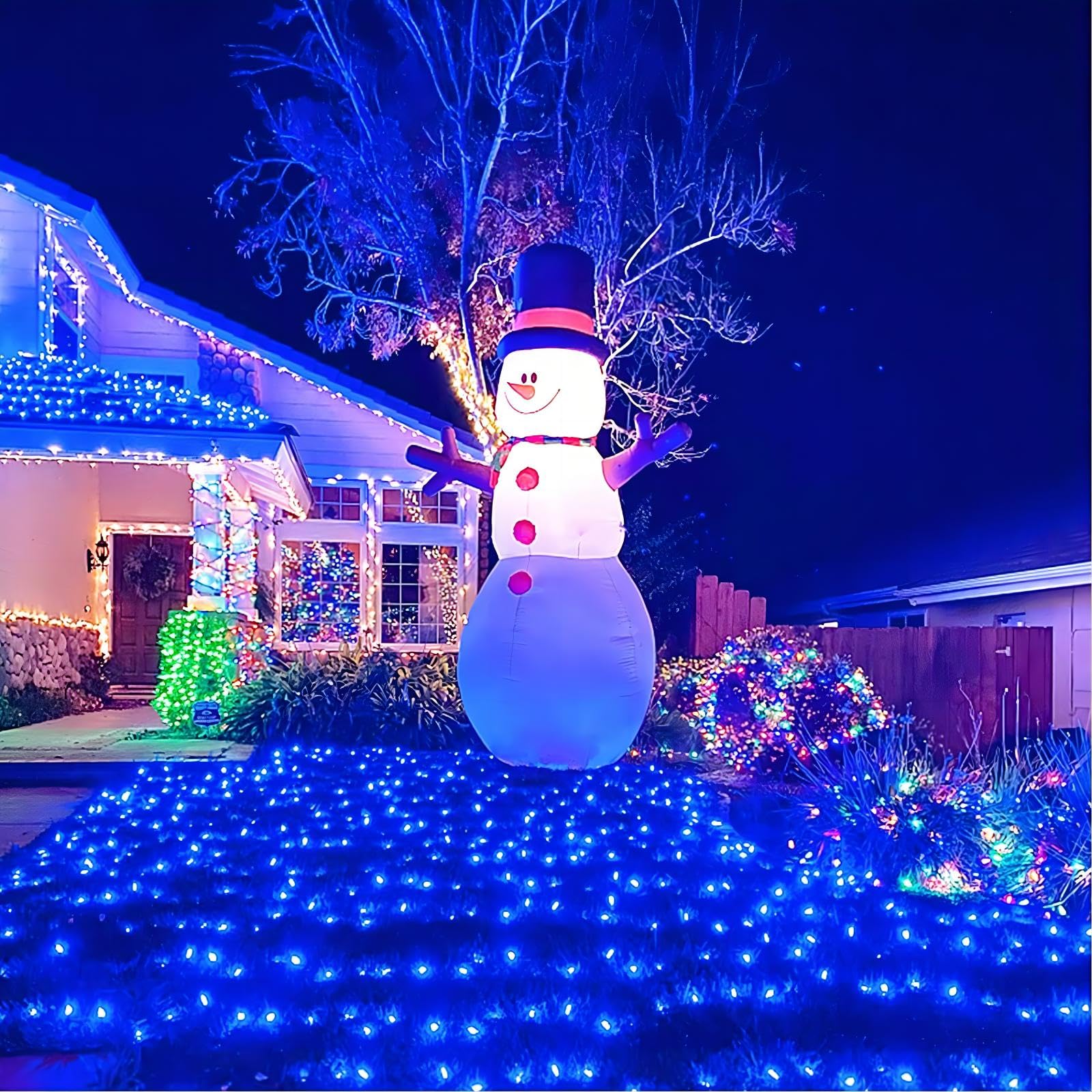 YEGUO Solar Christmas Lights Outdoor, 100 LED, 33ft, Waterproof, 8 Modes, Blue, Copper Material, 7.13 x 5.2 x 3.