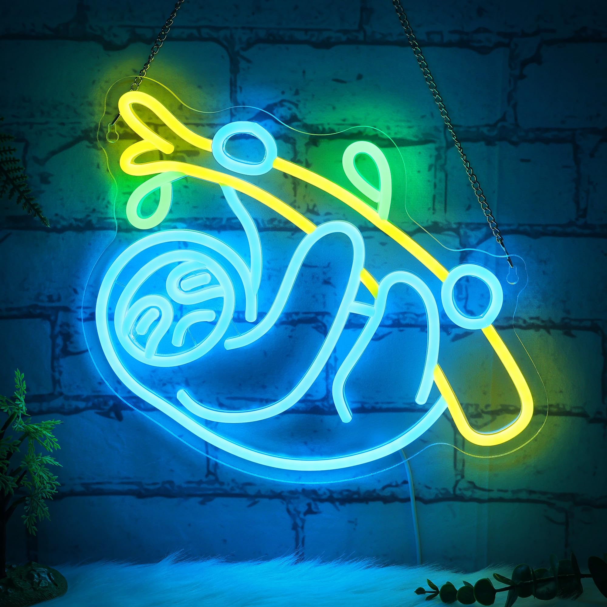 CoolGift Mart Sloth Neon Sign, Sloth Lamp Wall Decor, Dimmable Birthday Party Decorations for Home, Patio, Garden, Bars, Restaur