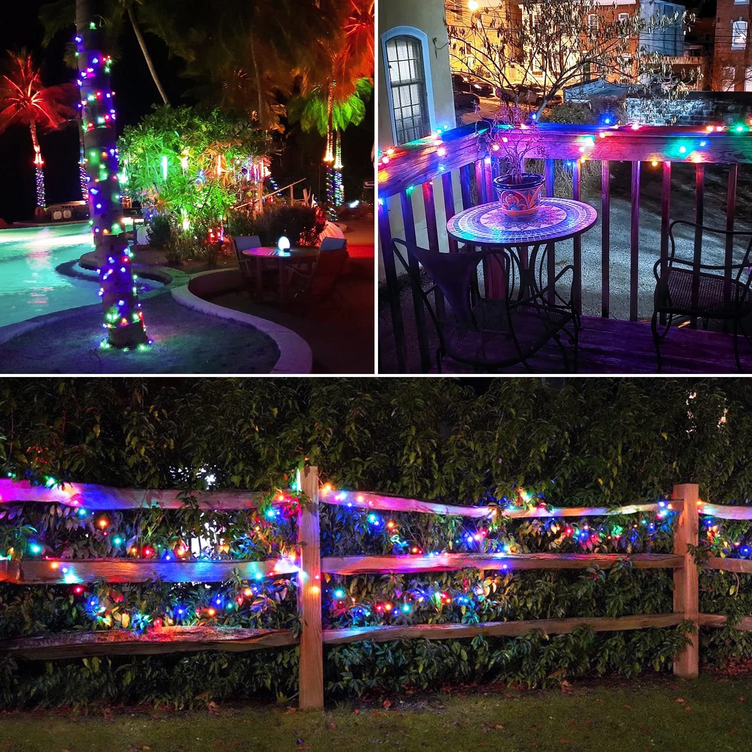 Jmexsuss 2 Pack Solar Christmas Lights Outdoor Waterproof, Each 33Ft 100 Led Multi Colored Solar Fairy Lights, 8 Modes Solar String Lights For Outside Yard Patio Tree Garden Christmas Decorations