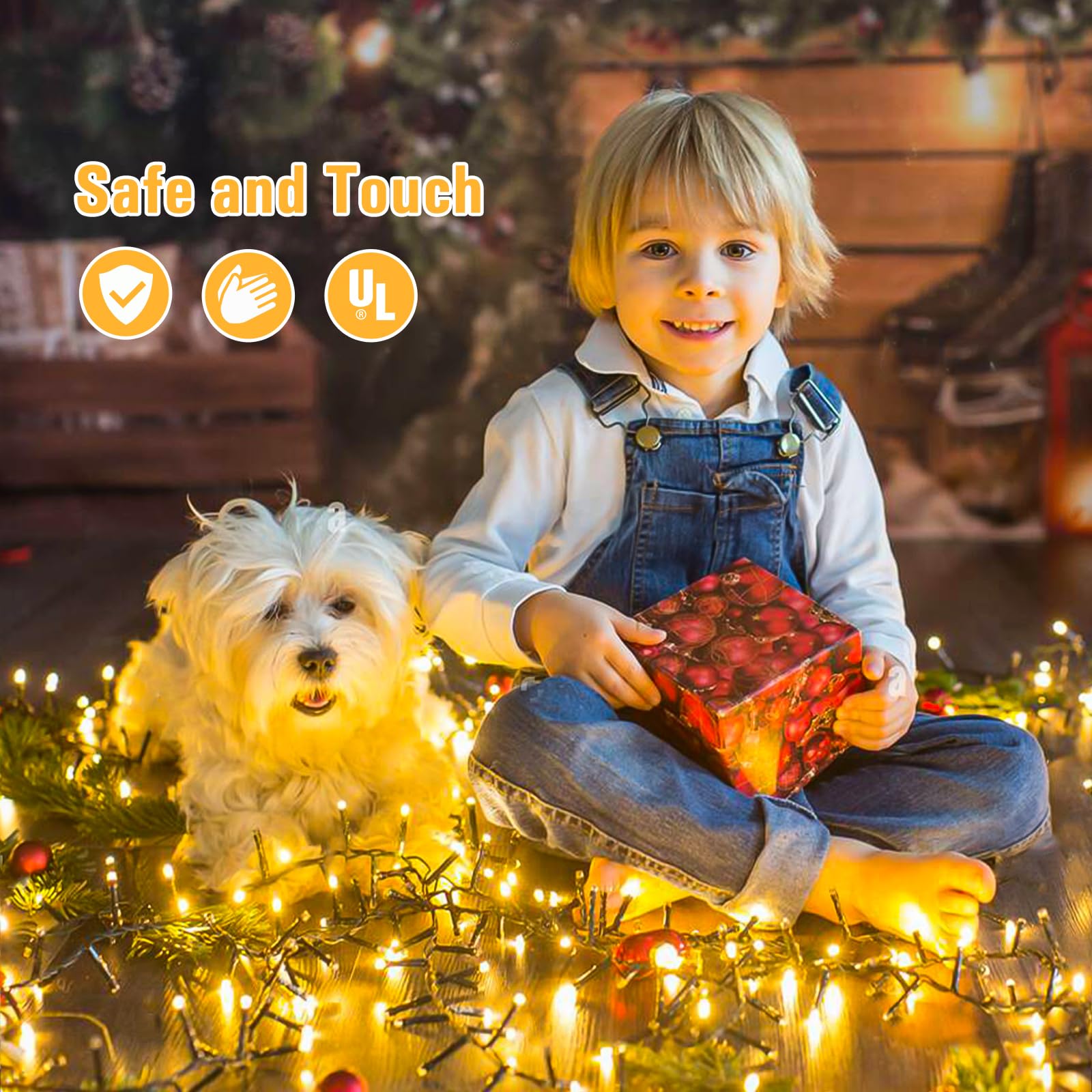 Jmexsuss 800 Led Cluster Lights Christmas Green Wire Plug In, 44Ft Twinkle Lights Outdoor With Remote, 8 Modes Cluster Lights Fo