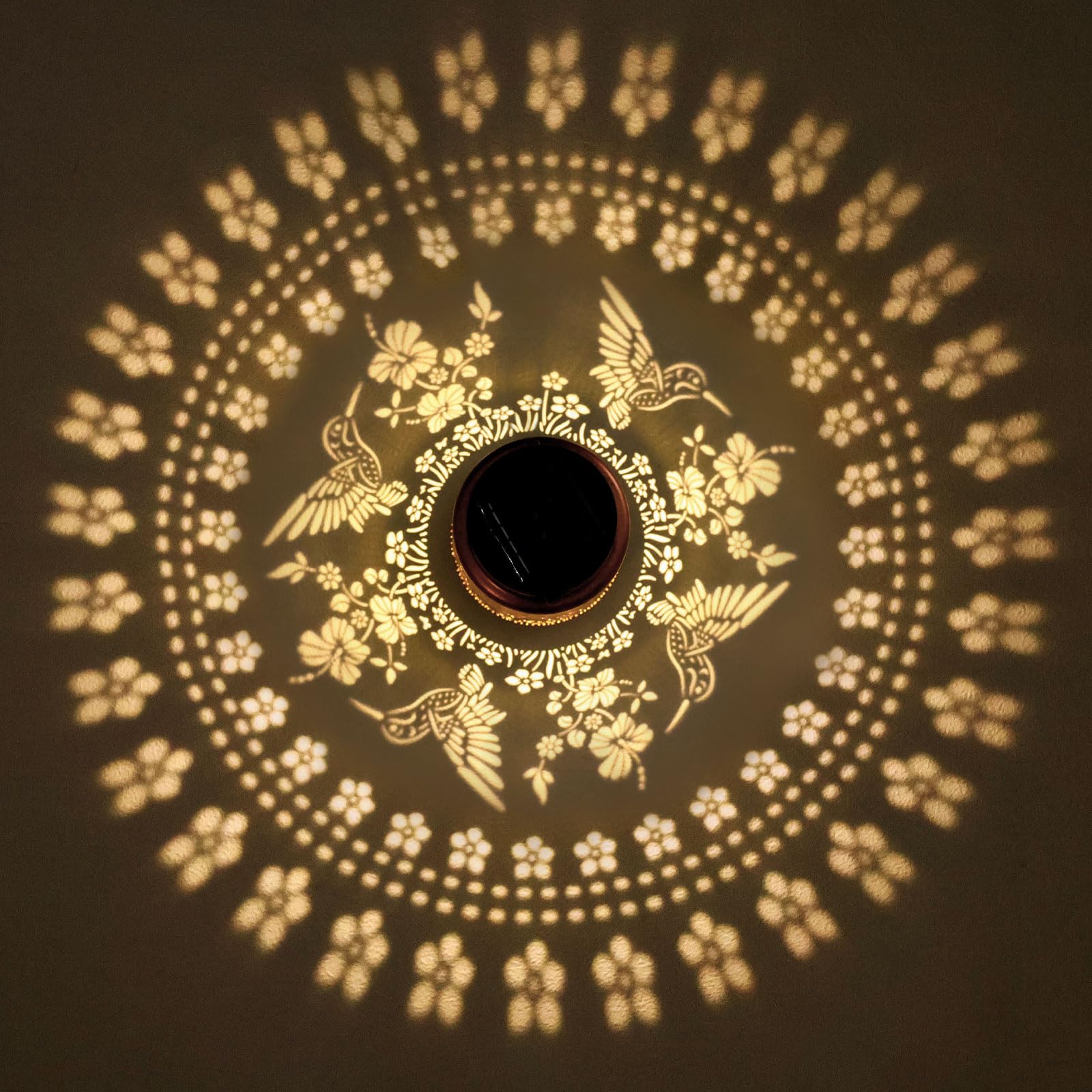 Gr8Gardens Hummingbird Solar Lanterns - Waterproof Metal LED Hanging Lights in Red Copper for Garden, Patio, Yard, and Porch Decor