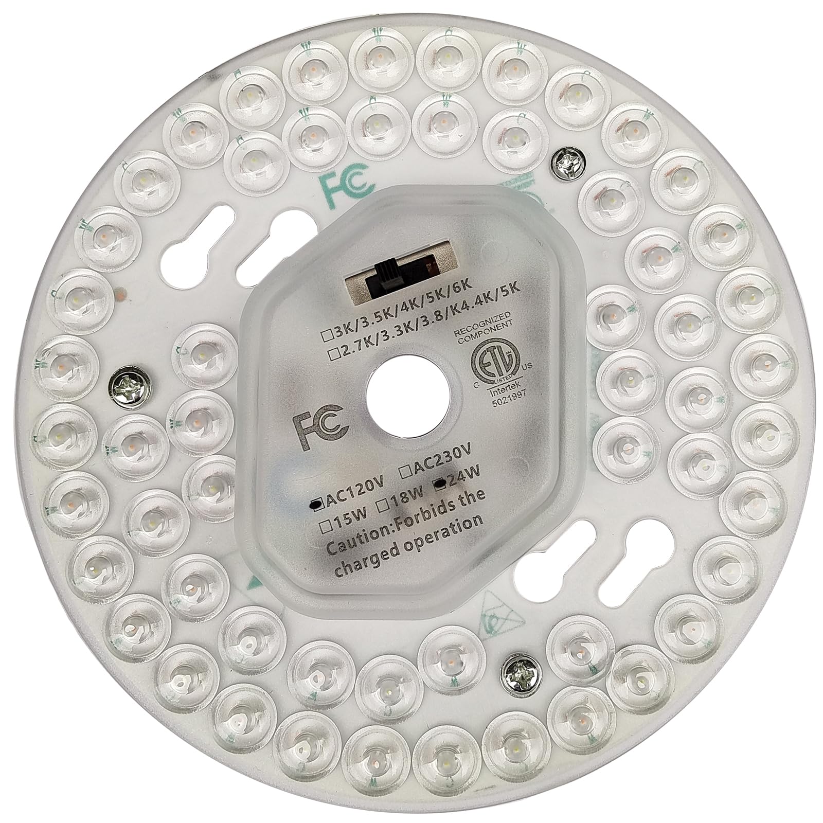 Zhairdalstar Ceiling Fan Light Kit, 18W/24W/36W LED Retrofit, ETL Listed, Clear Aluminium, Model FSBM